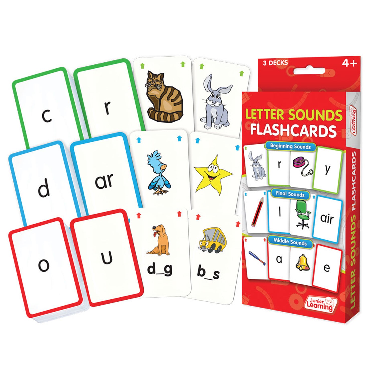 Letter Sound Flashcards, 3 Sets Per Pack, 3 Packs