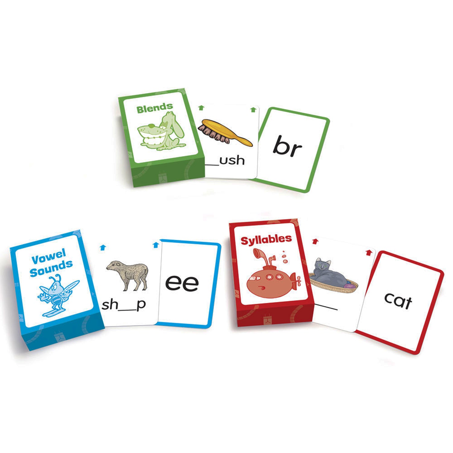 Phonics Flashcards, 3 Sets Per Pack, 3 Packs