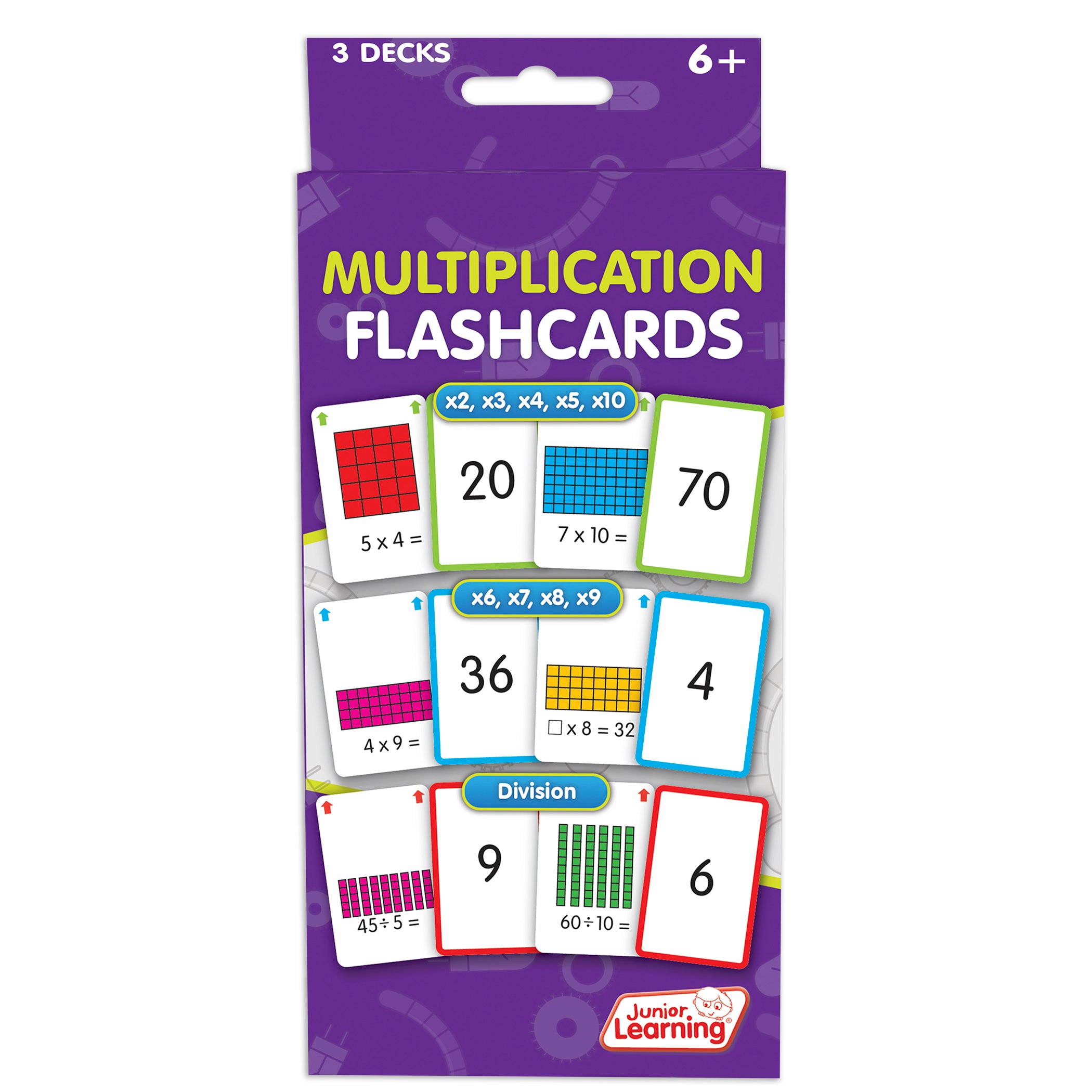 Multiplication Flashcards, 3 Sets Per Pack, 3 Packs