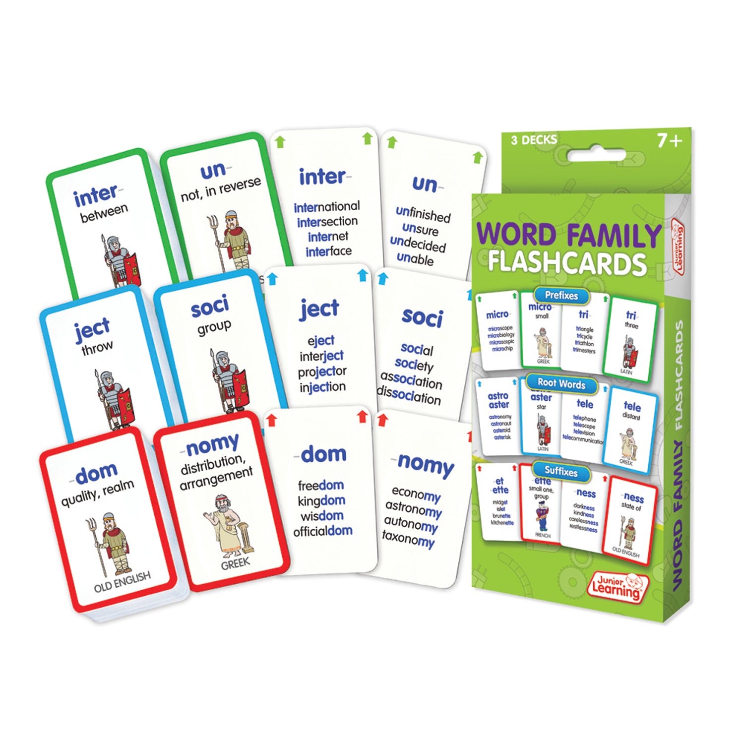 Word Families Flash Cards, 3 Decks Per Pack, 3 Packs