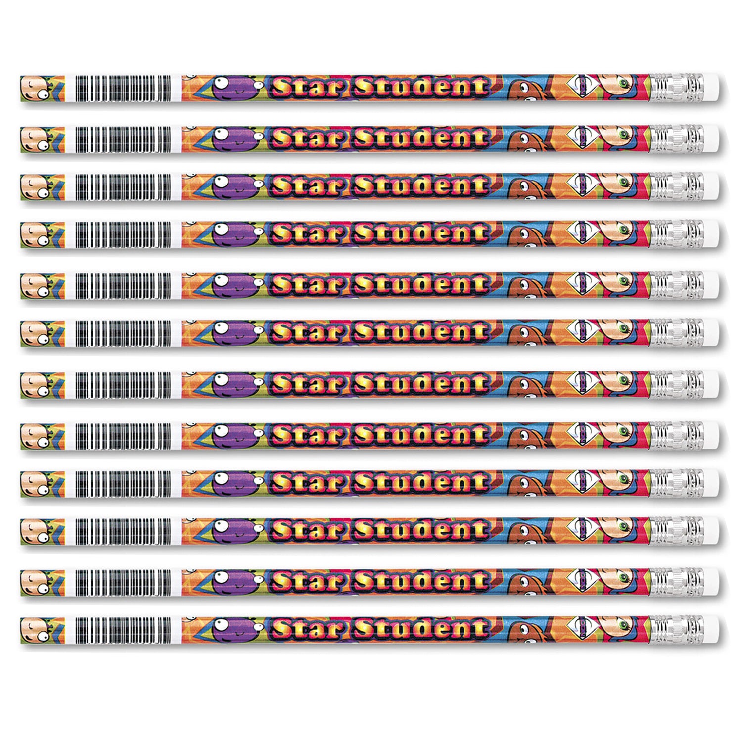 Star Student Pencils, 12 Per Pack, 12 Packs