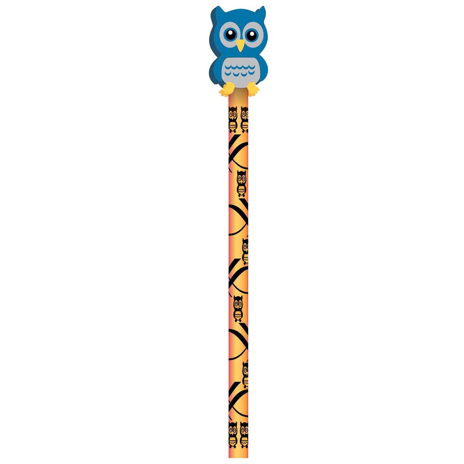 Pencil & Eraser Topper Write-Ons, Hoot Owl, Pack of 36