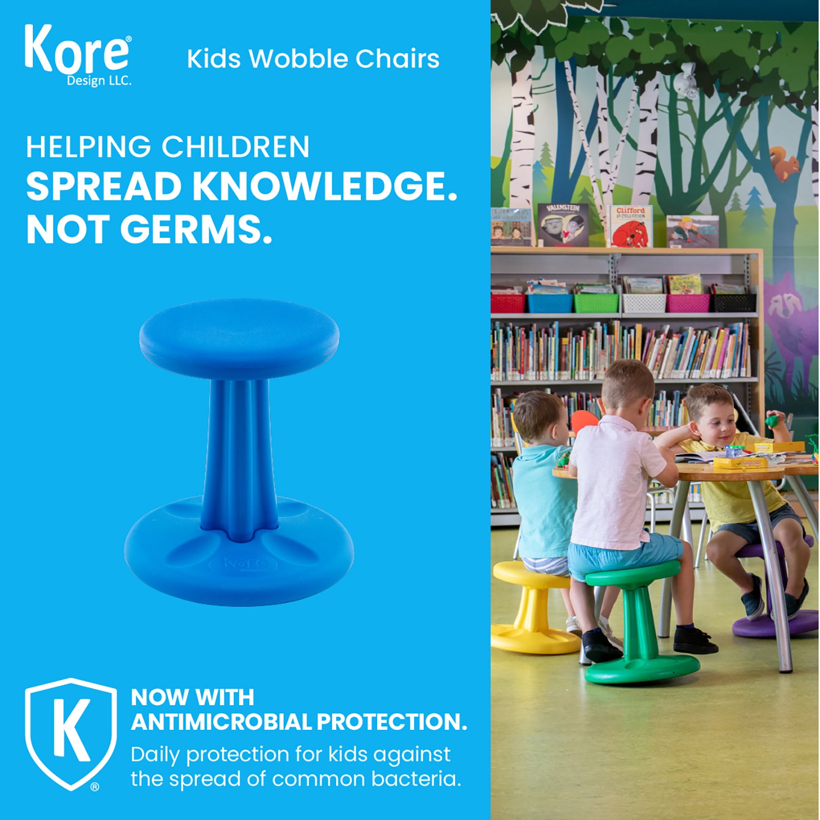 Kids Wobble Chair 14", Blue