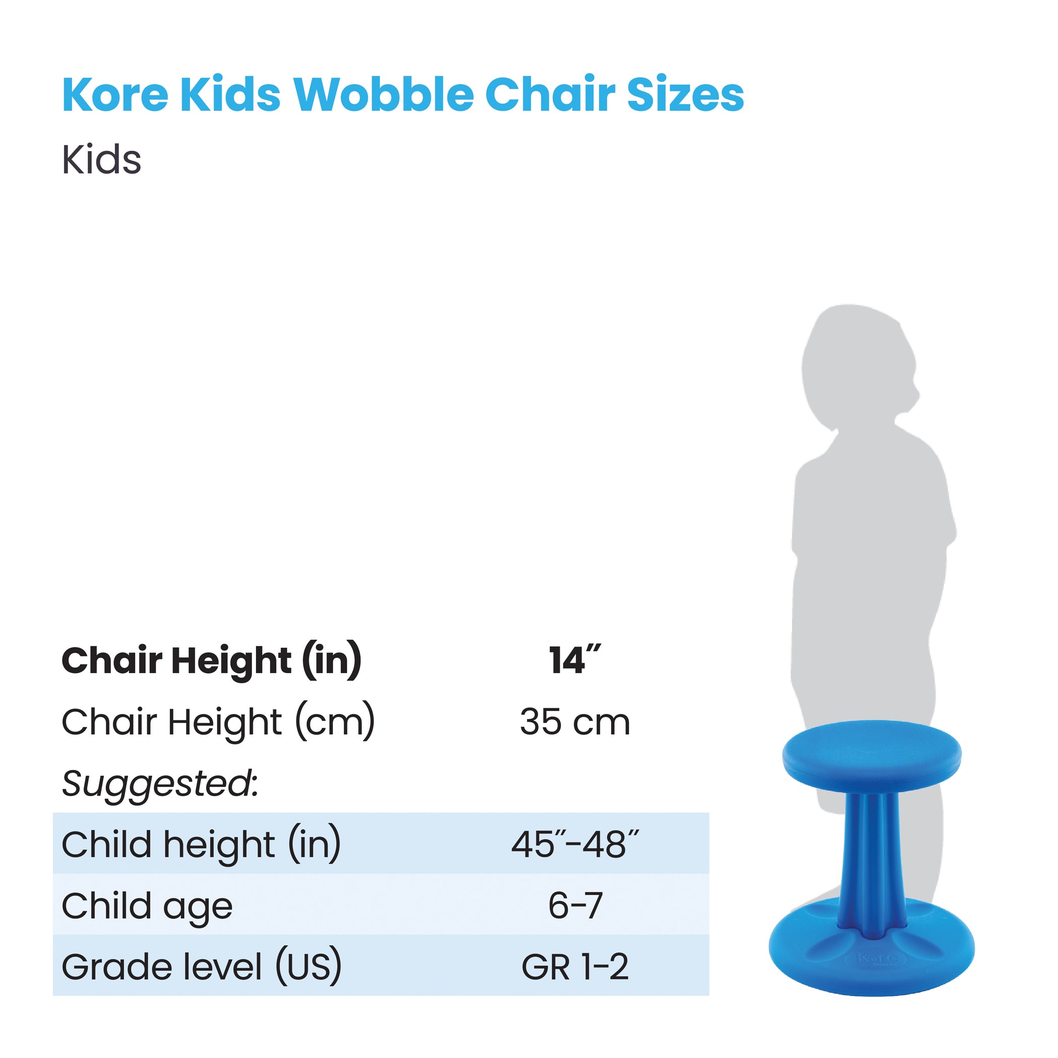 Kids Wobble Chair 14", Blue