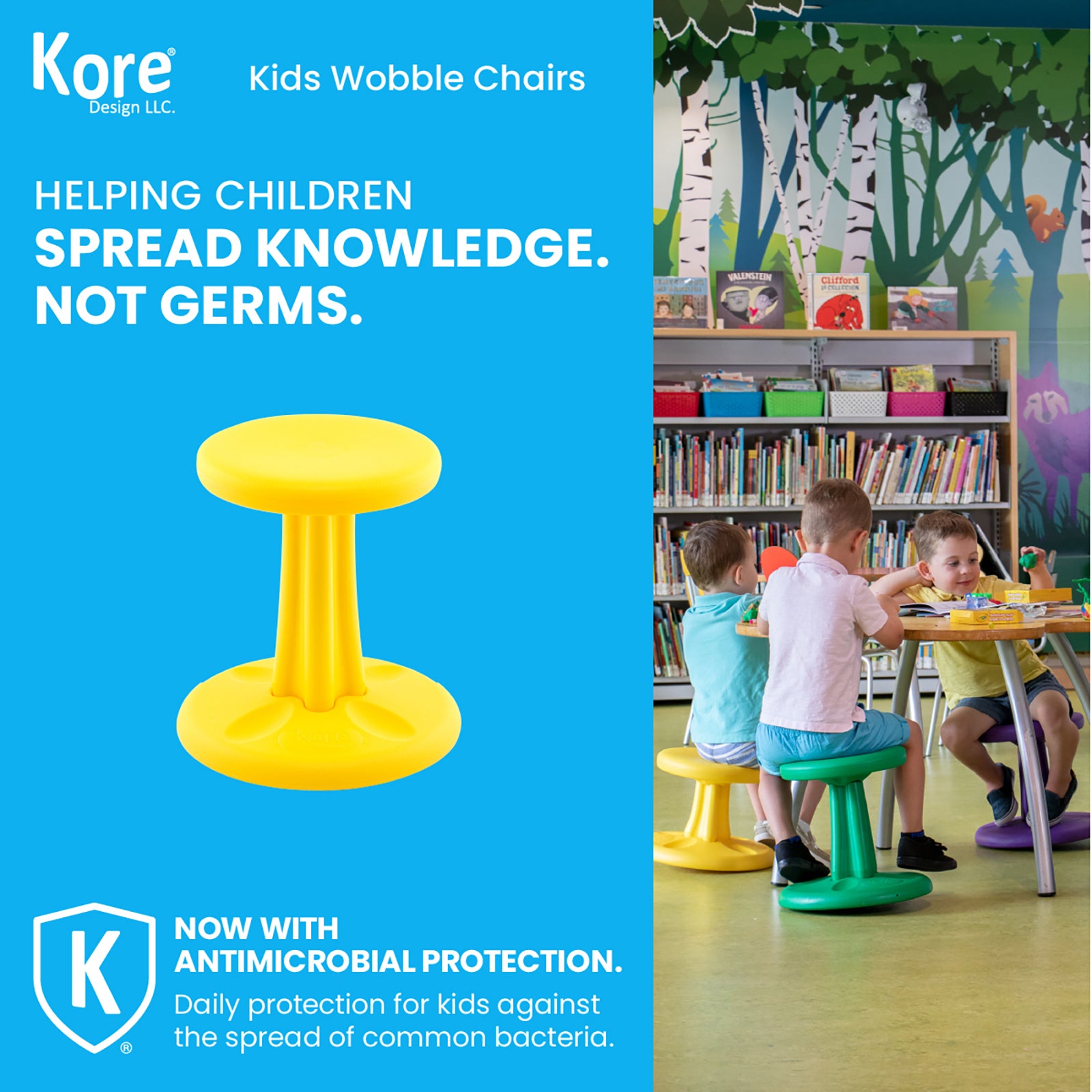 Kids Wobble Chair 14", Yellow