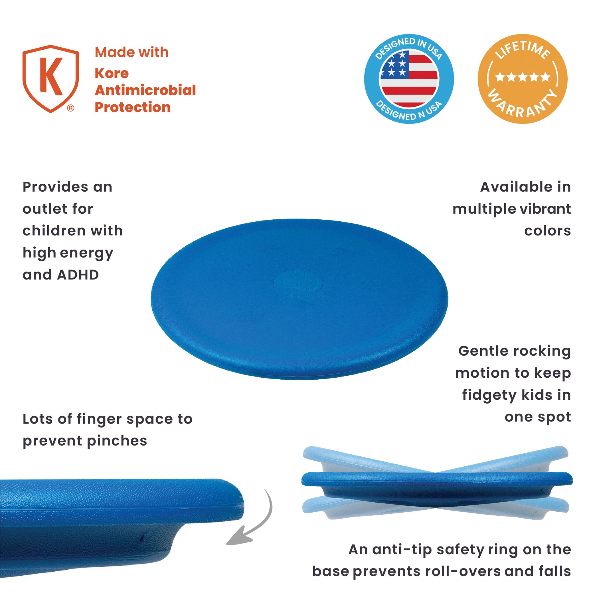 Floor Wobbler® Sitting Disc/Balance Disc, Blue