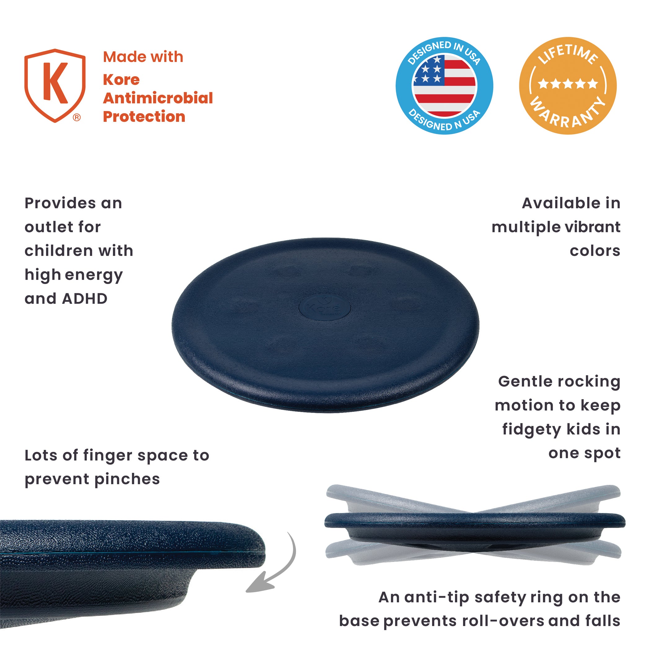 Floor Wobbler® Sitting Disc/Balance Disc, Dark Blue