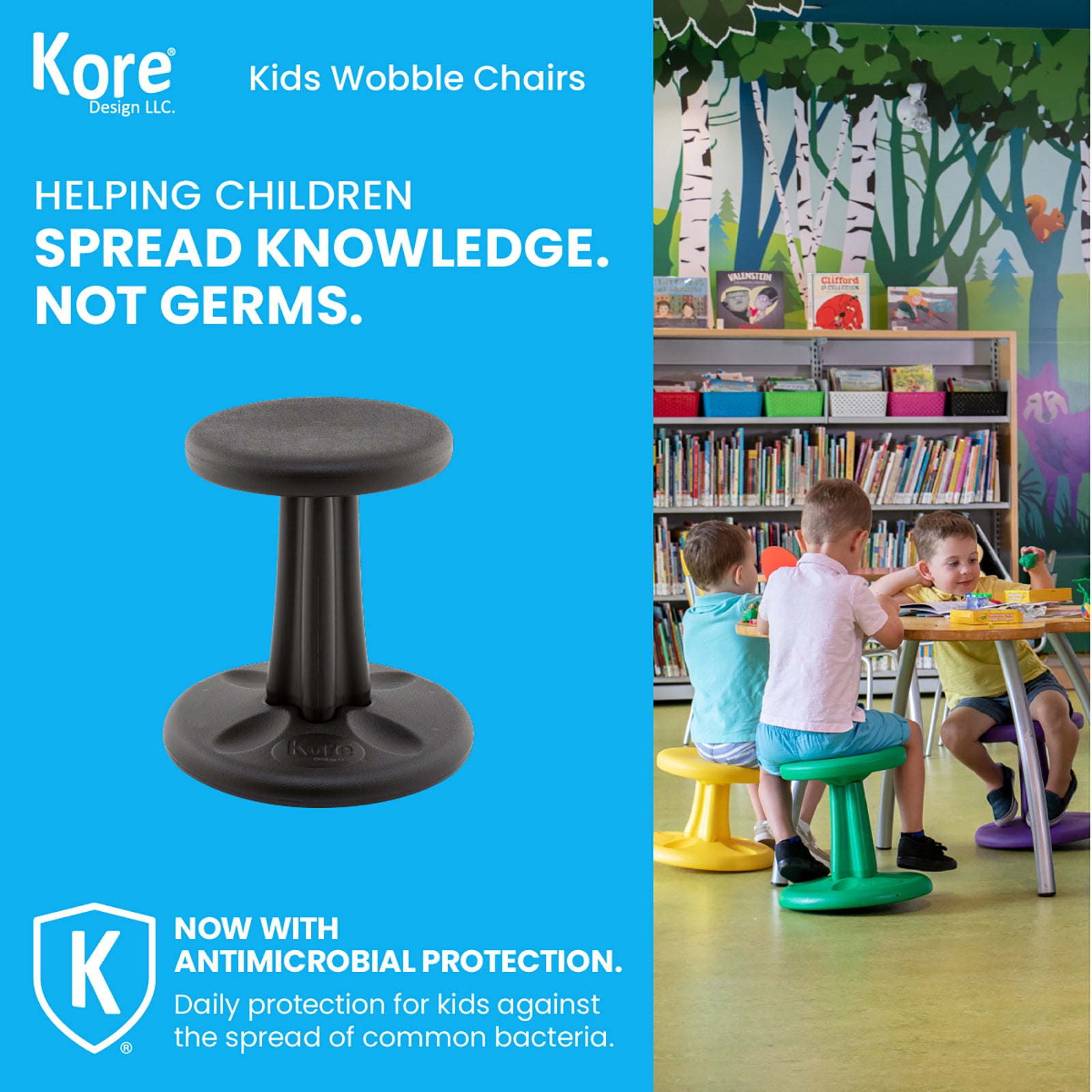 Kids Wobble Chair 14", Black