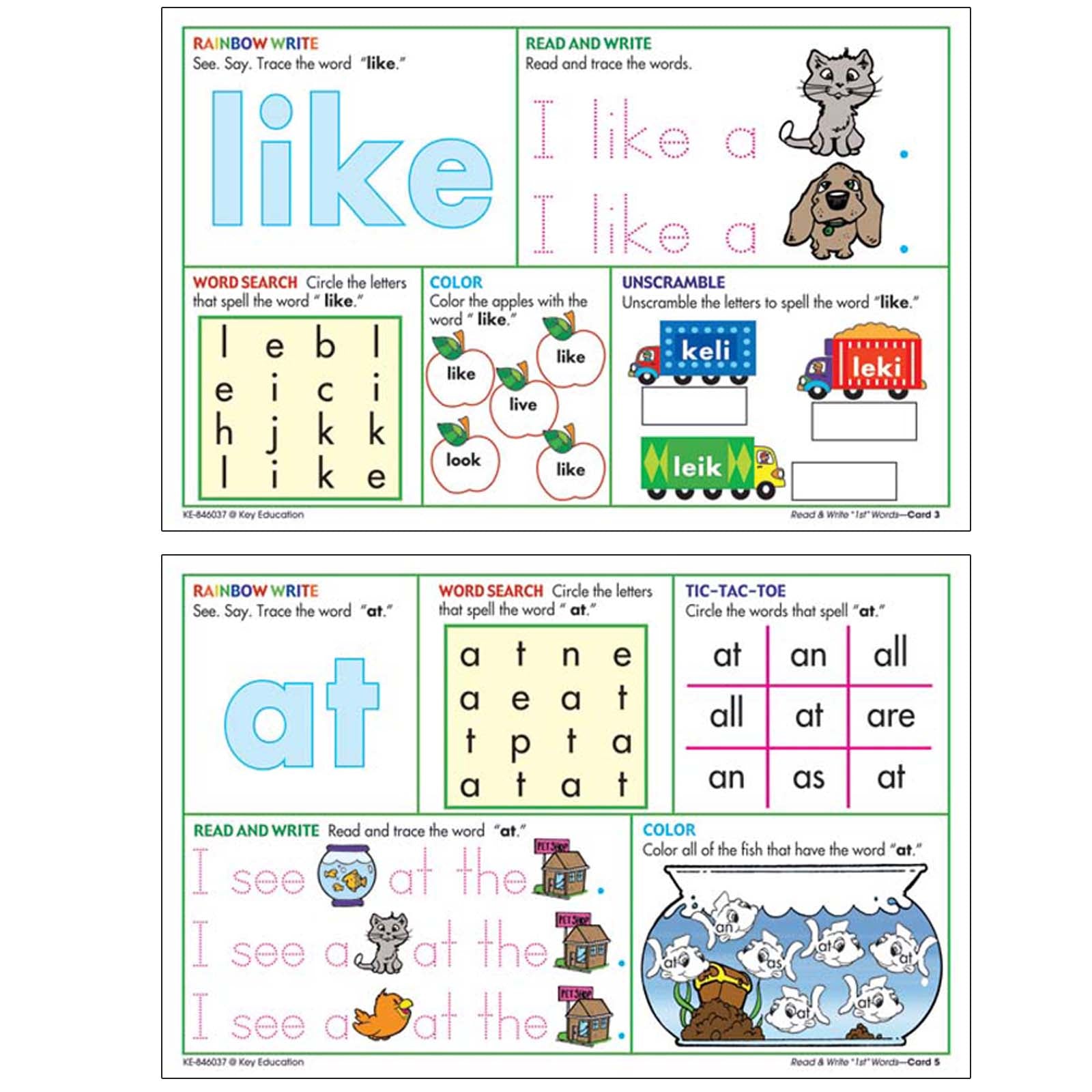 Write On/Wipe Off: Read and Write First Words Manipulative, Grade PK-2 - A1 School Supplies