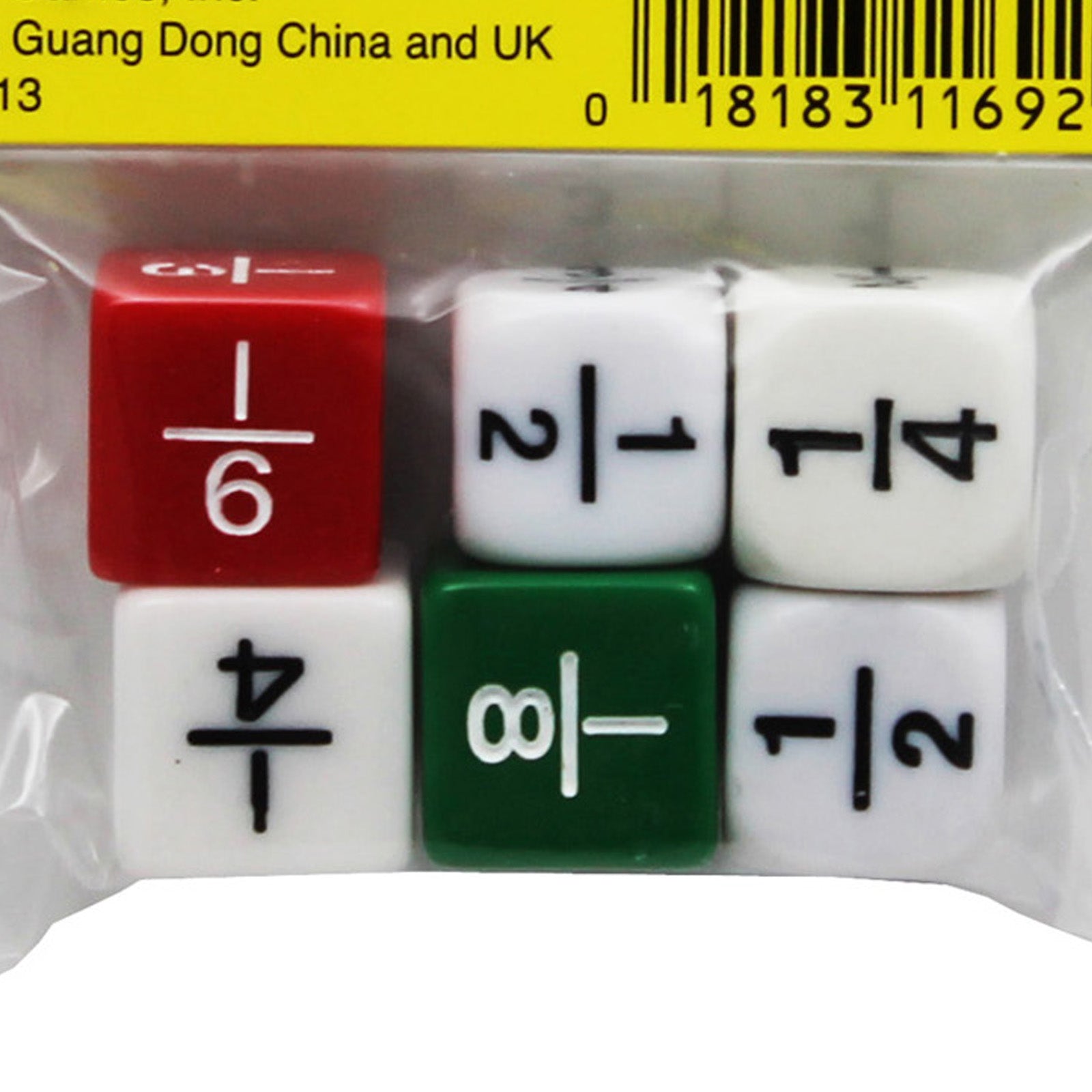 Fraction Dice Set, 6 Per Set, 6 Sets