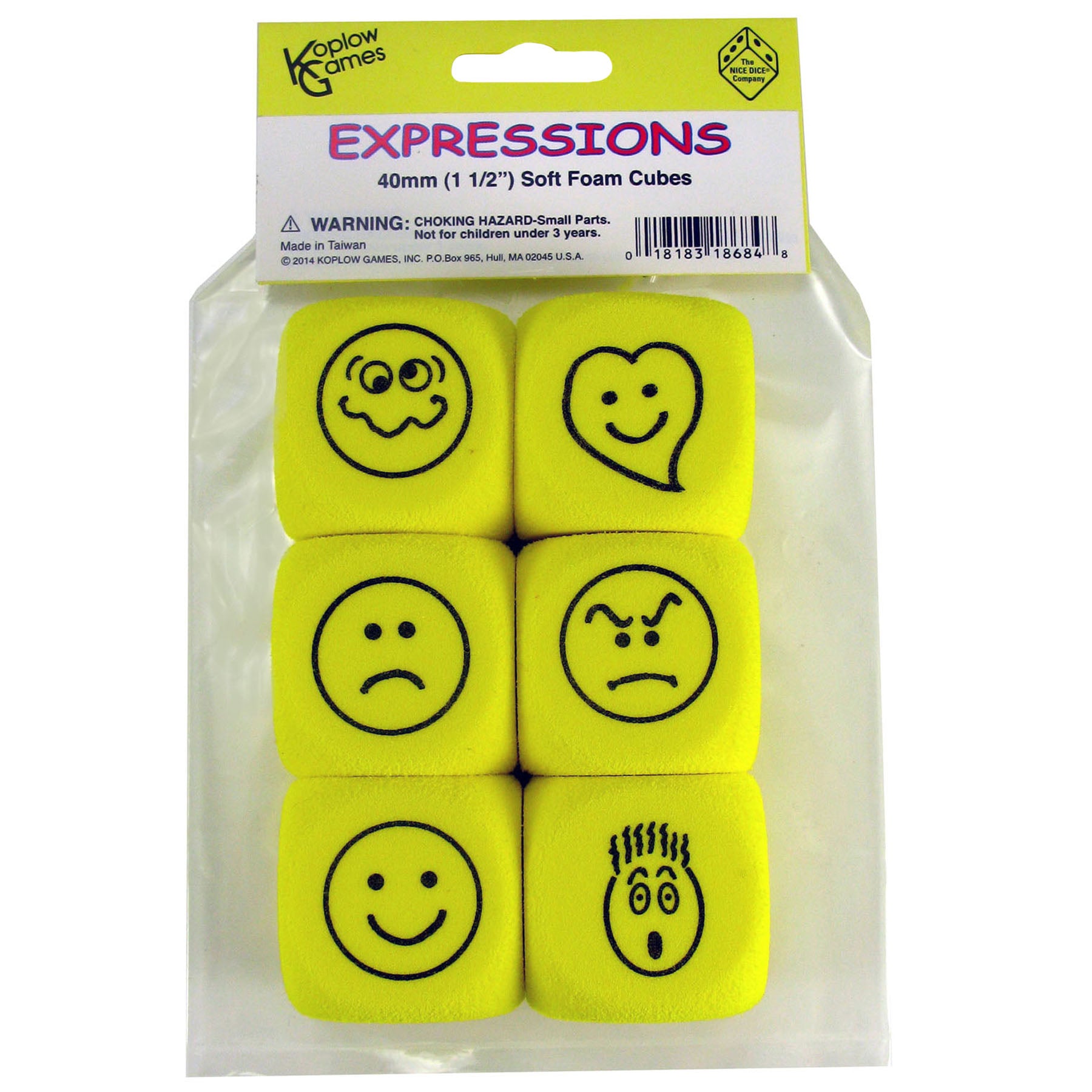 Foam Expressions Dice, 6 Per Pack, 2 Packs - A1 School Supplies