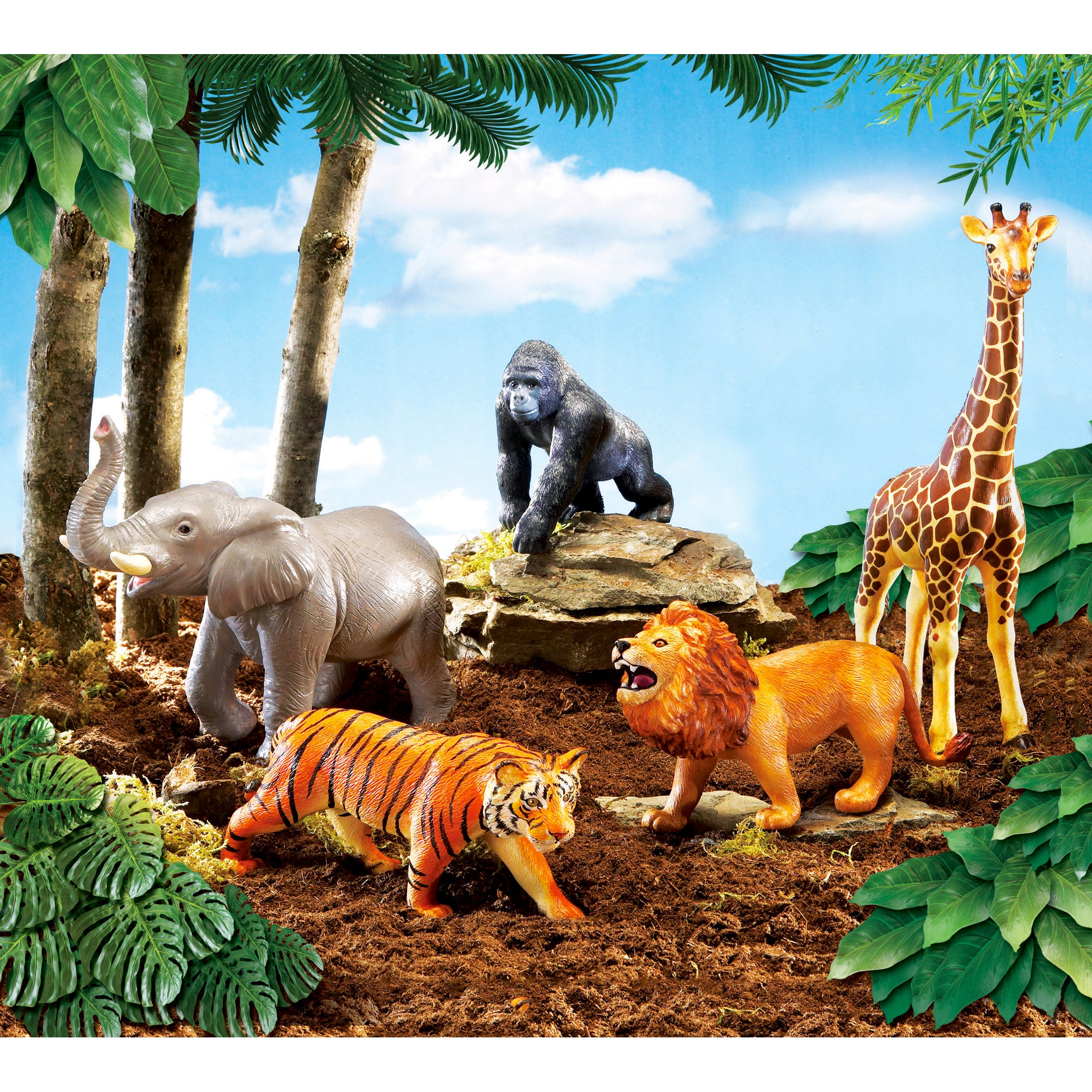 Jumbo Jungle Animals, Set of 5