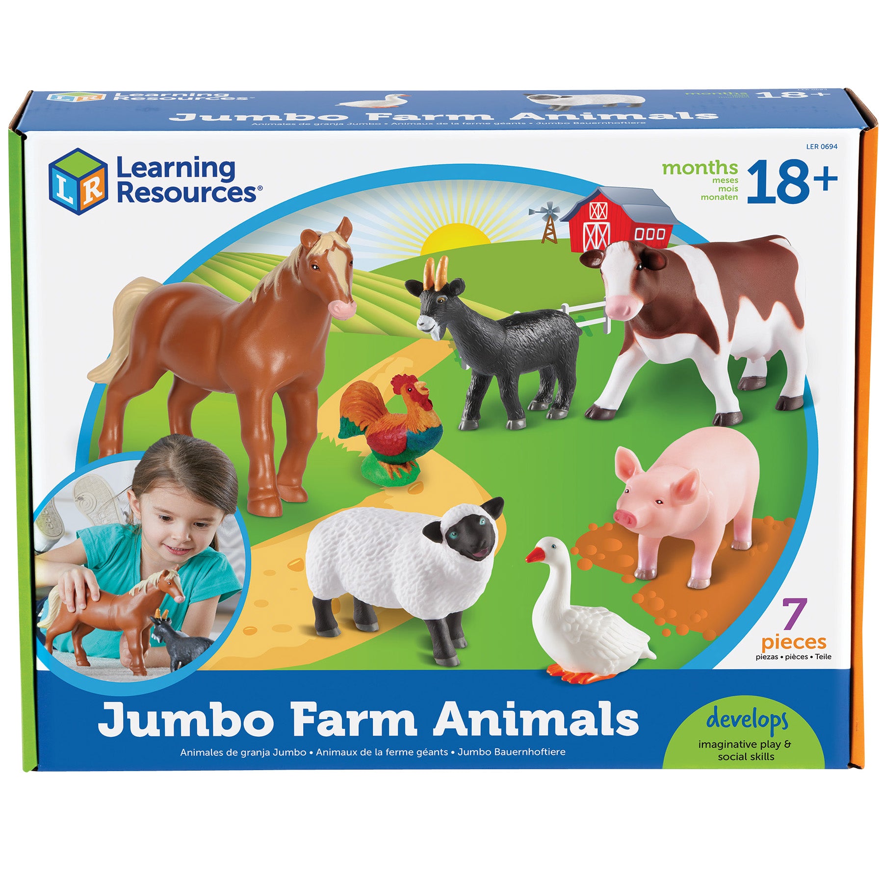 Jumbo Farm Animals, Set of 7