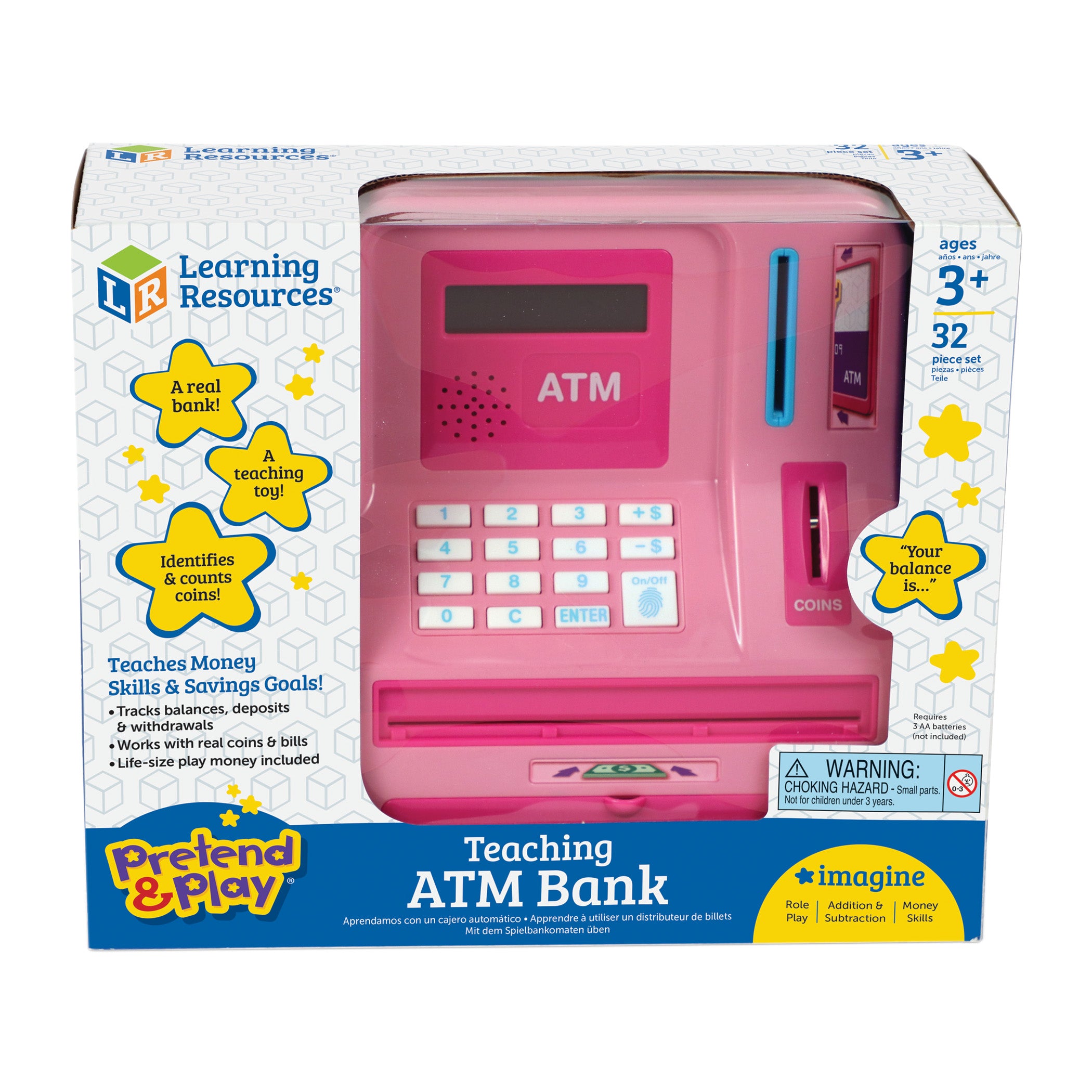 Pretend and Play® Teaching ATM Bank - Pink