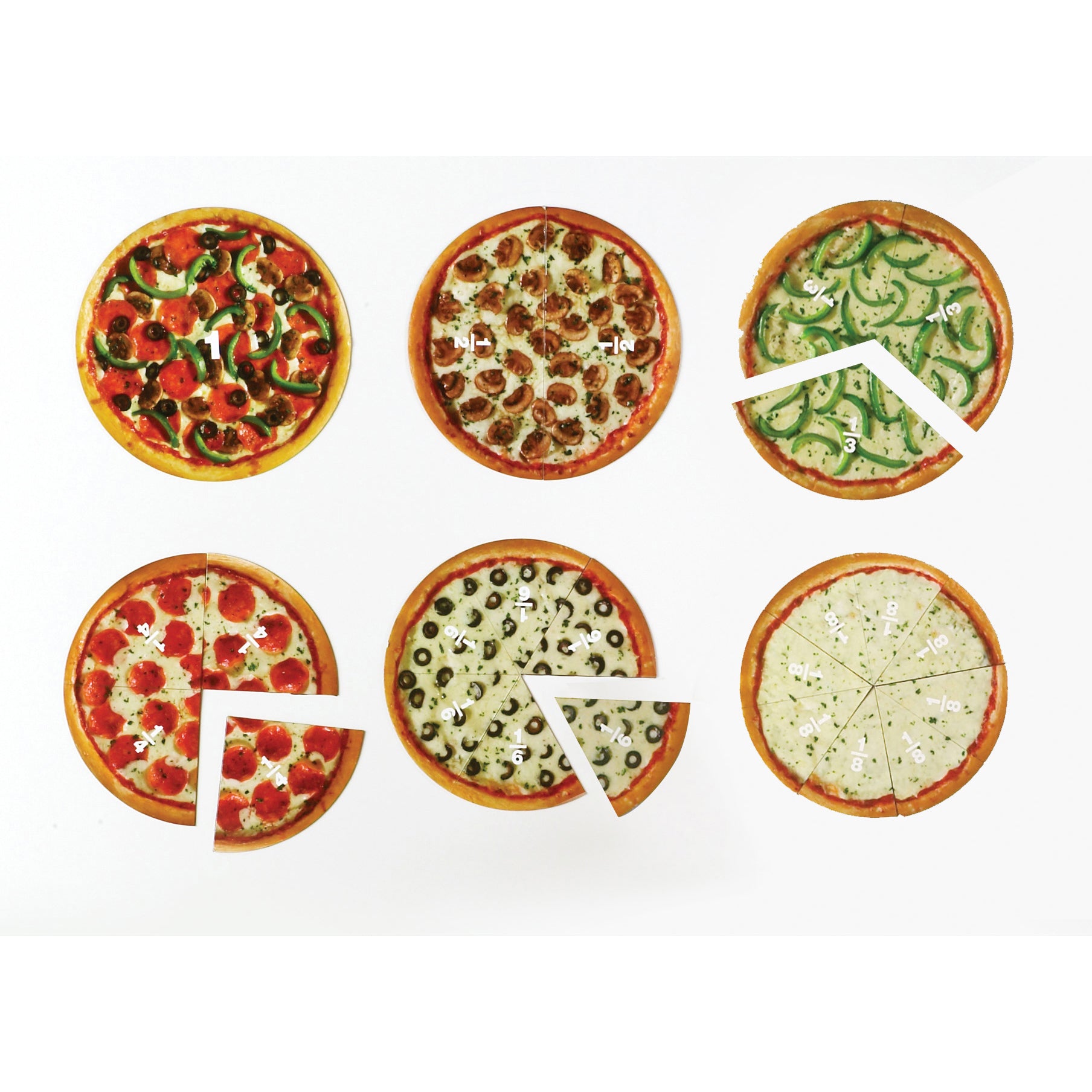 Magnetic Pizza Fraction Set, Pack of 6