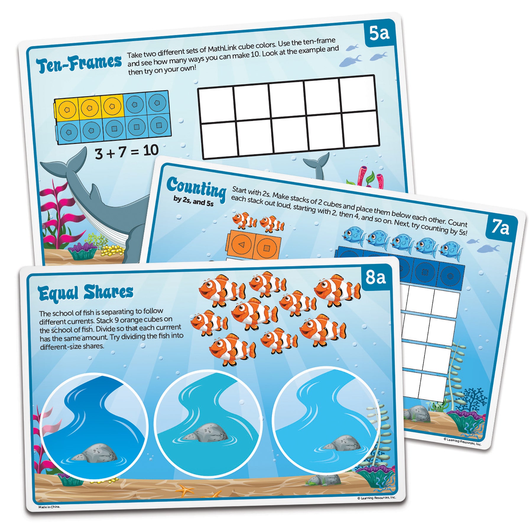 Mathlink® Cubes Kindergarten Math Activity Set: Sea Adventures! - A1 School Supplies