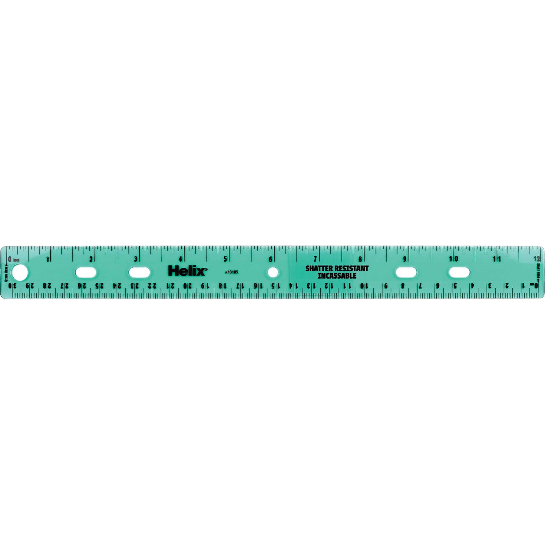 Shatter Resistant Ringbinder Ruler 12" / 30cm, Pack of 25