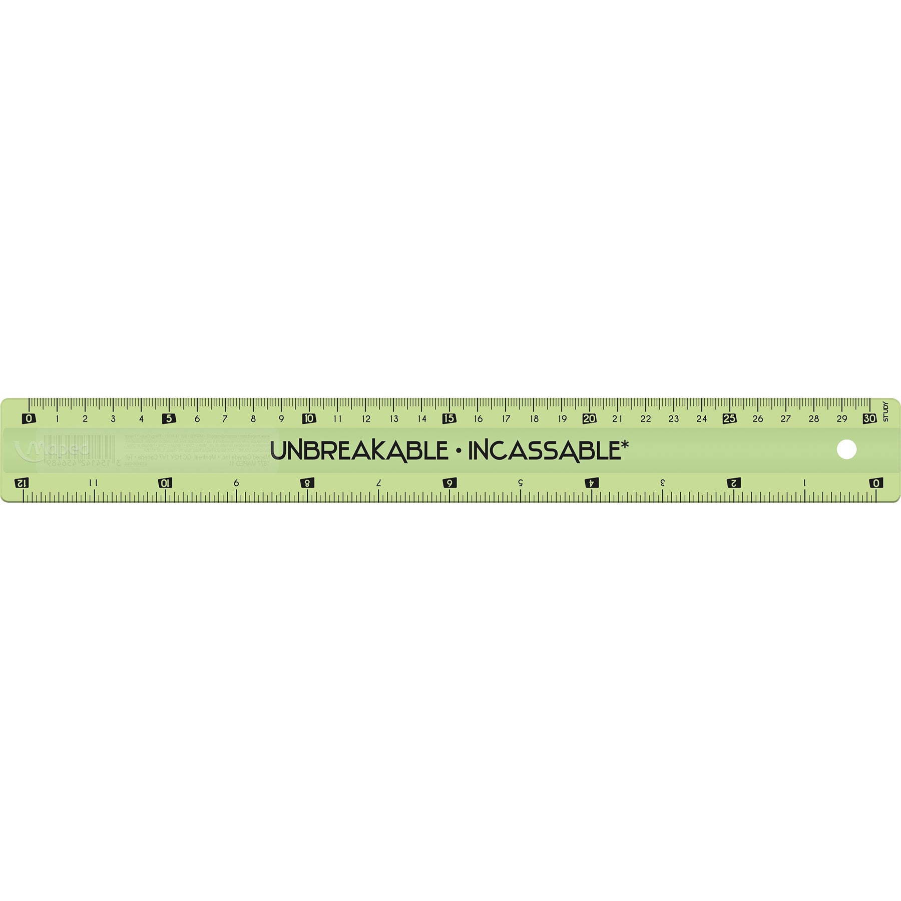 Unbreakable Ruler 12" / 30cm, Pack of 20