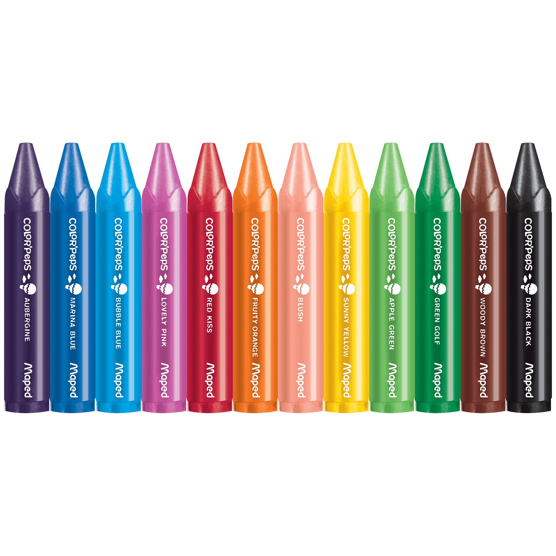 Color'Peps My First Jumbo Triangular Wax Crayons, 12 Per Pack, 6 Packs