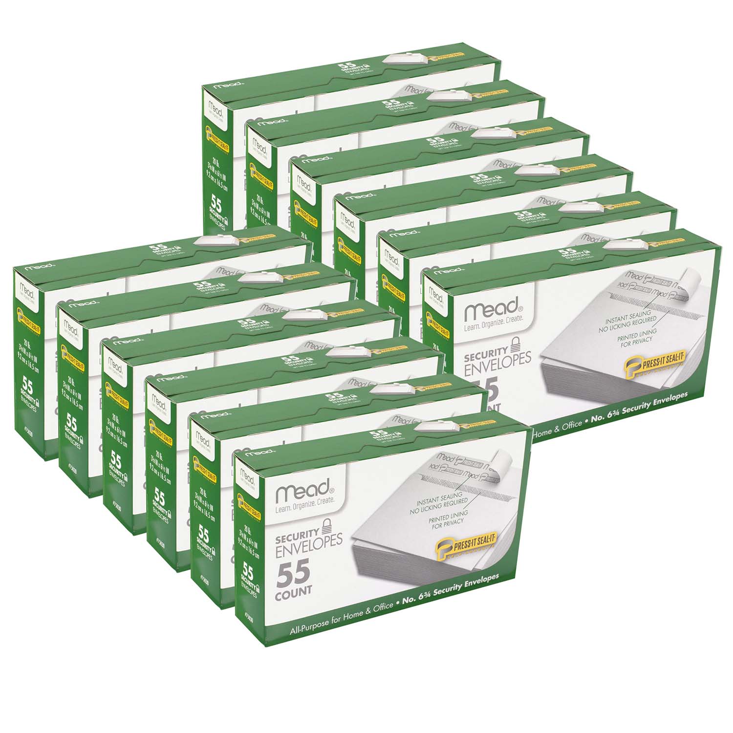 Press-It Seal-It® Security Envelopes, # 6 3/4, 55 Per Box, 12 Boxes