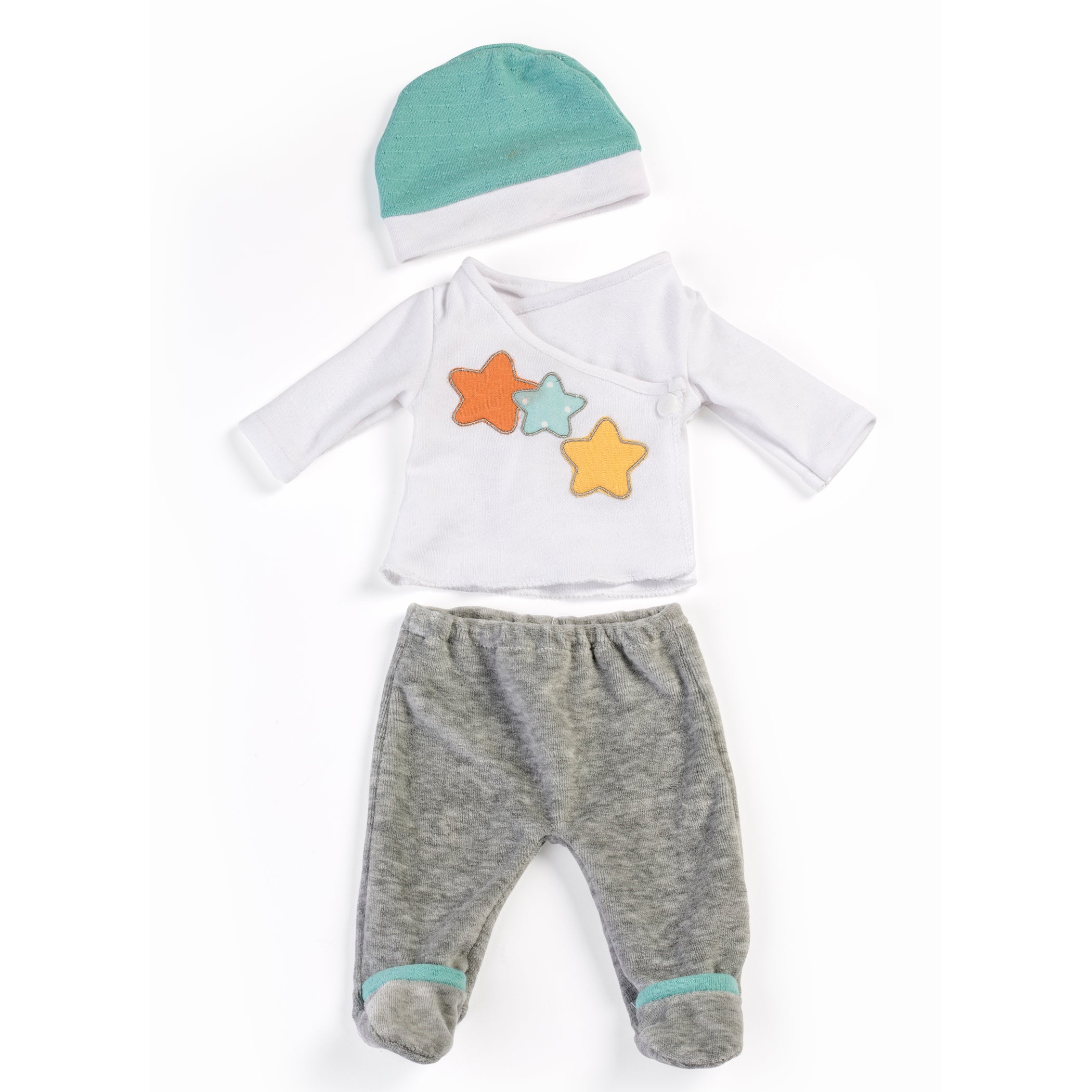 Gender Neutral Doll 2-Piece Pajama Set in Gray for 15" Dolls