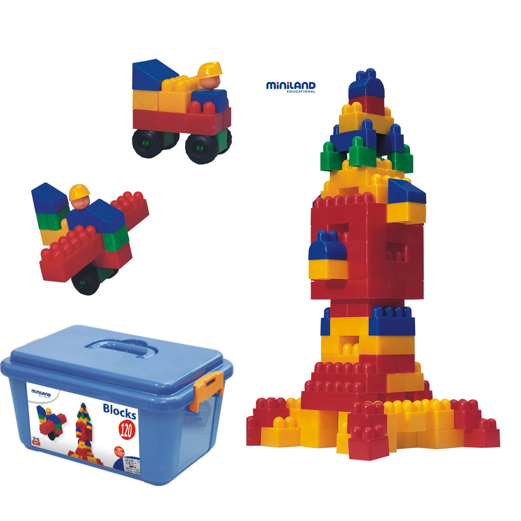 Plastic Interlocking Blocks, 120 Pieces