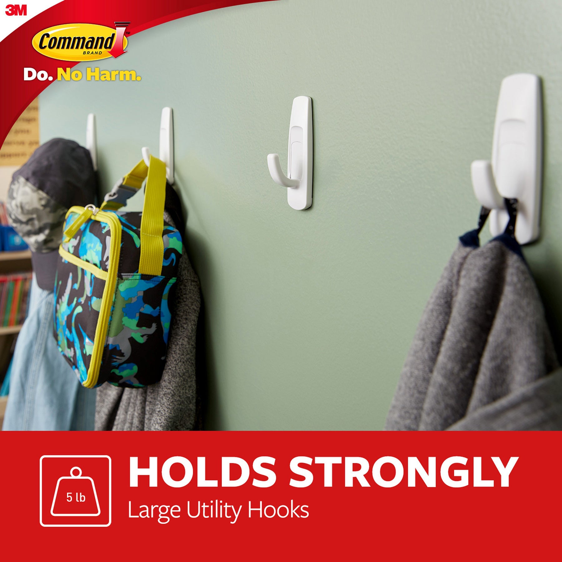 Command™ Large Utility Hooks Multi-Pack, 3 Per Pack, 3 Packs