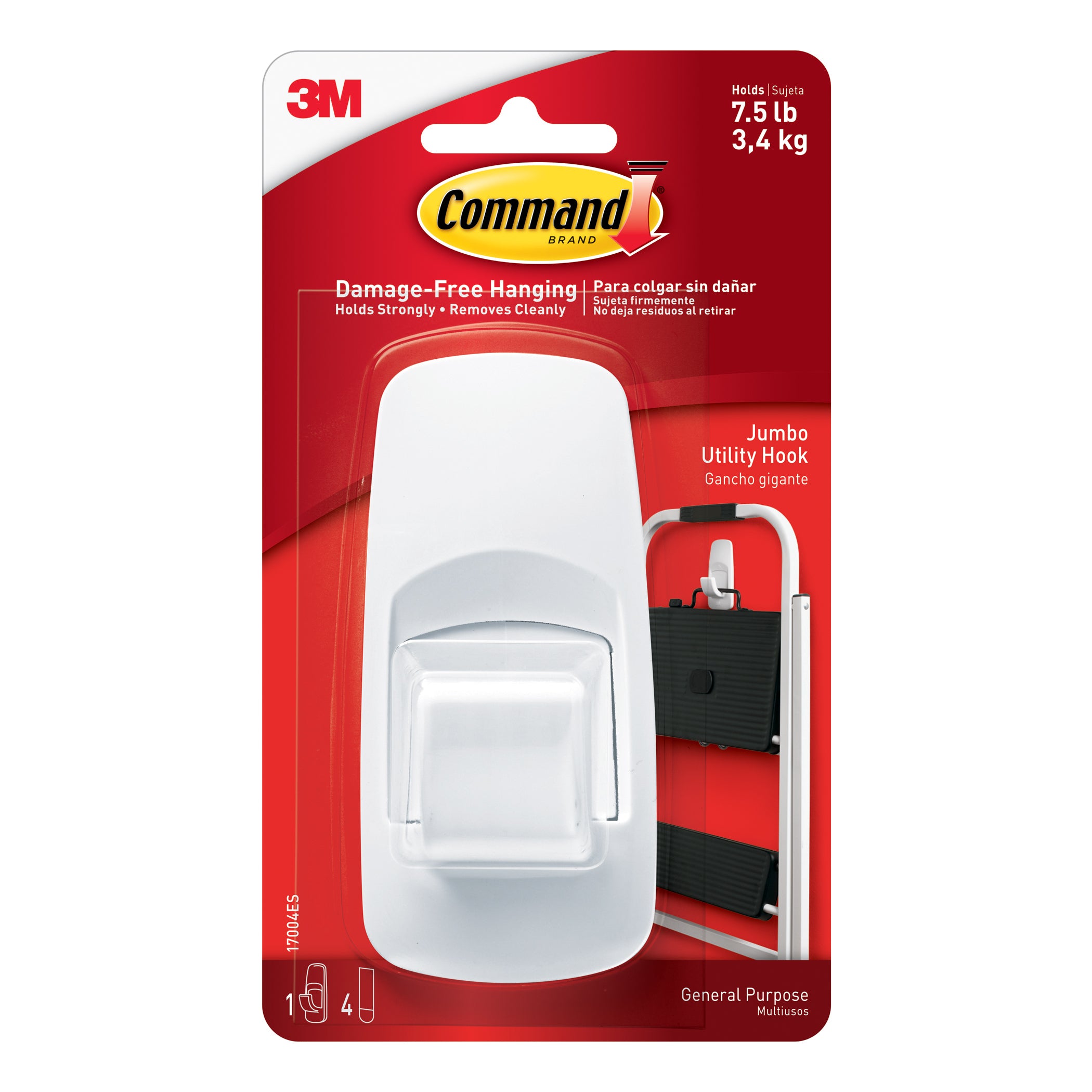 Command™ Jumbo Utility Hook, Pack of 6