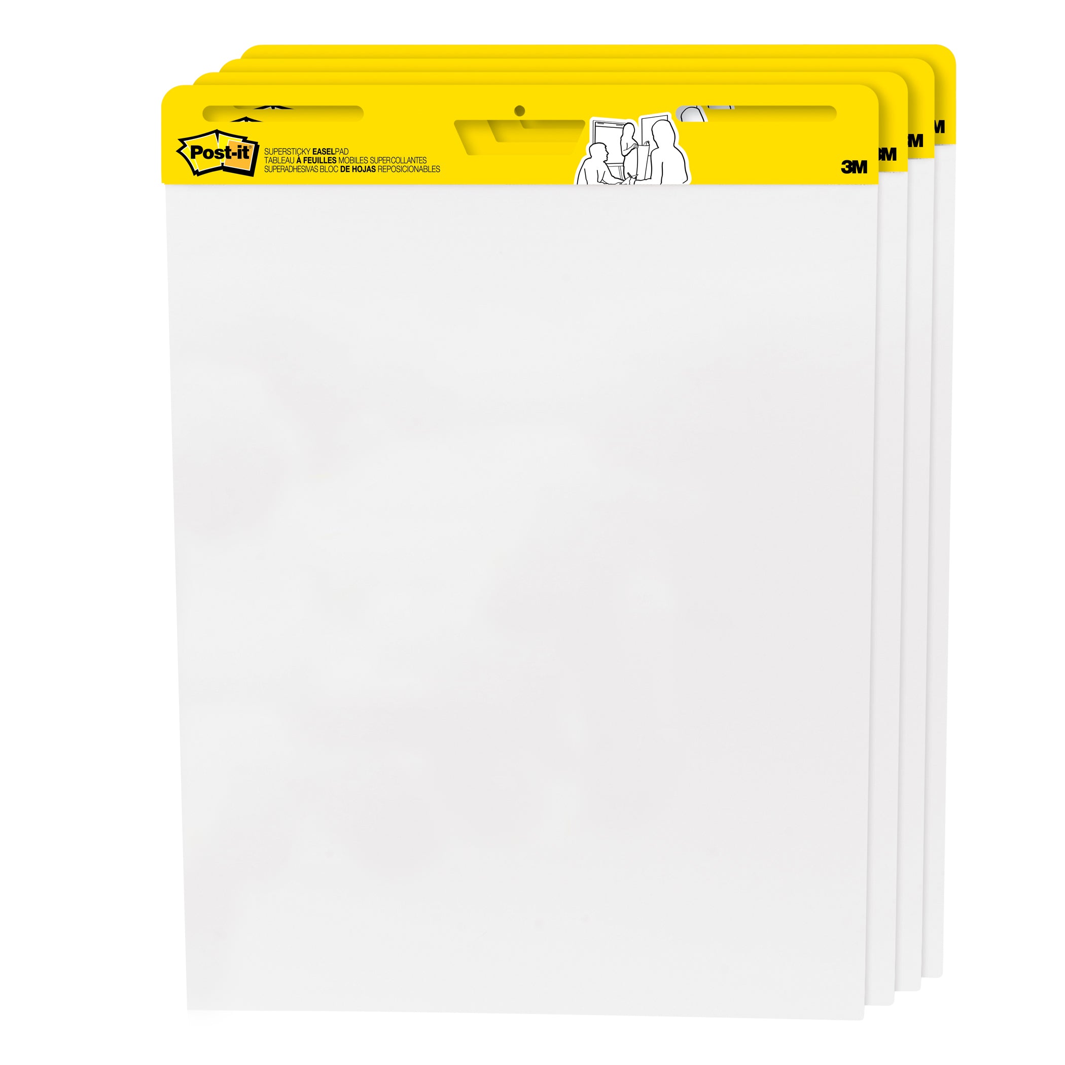 Easel Pad, 25" x 30", Self Stick Sheets, 30 Sheets/Pad, Pack of 4 - A1 School Supplies