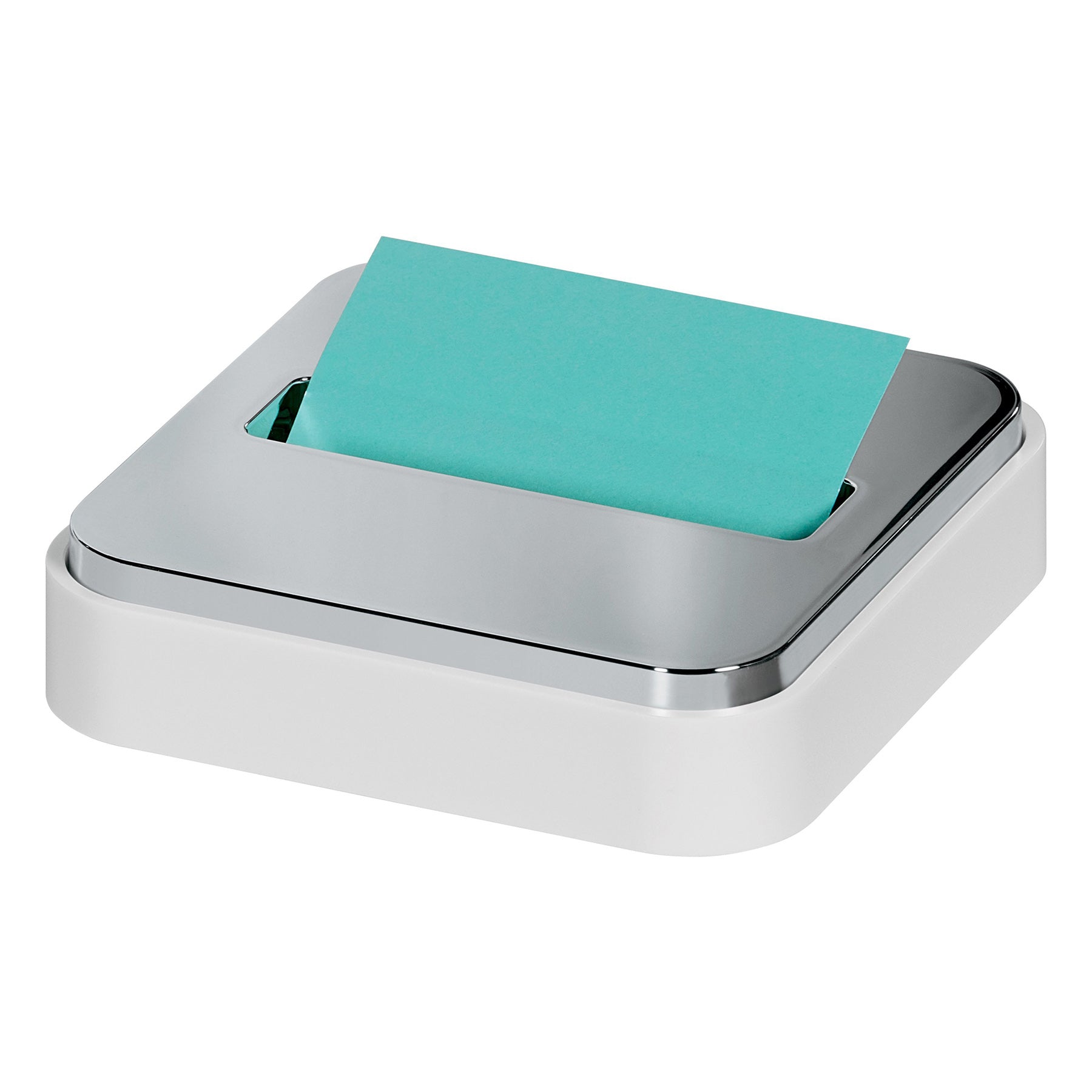 Note Dispenser for 3 in x 3 in Notes, White Base with Steel Top