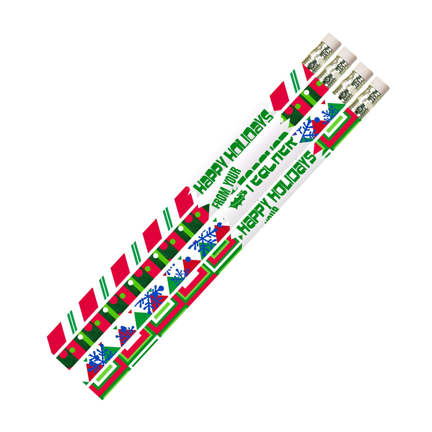 Happy Holidays From Your Teacher Motivational Pencils, Pack of 144