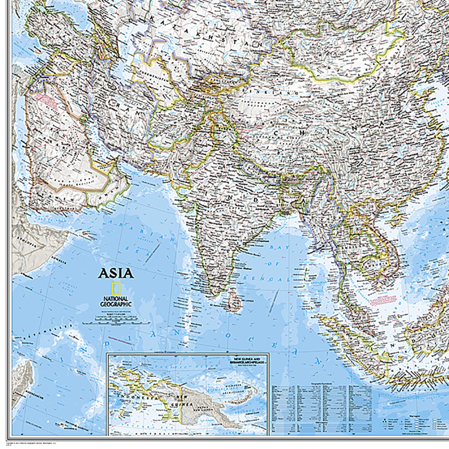 Asia Classic Map, Laminated