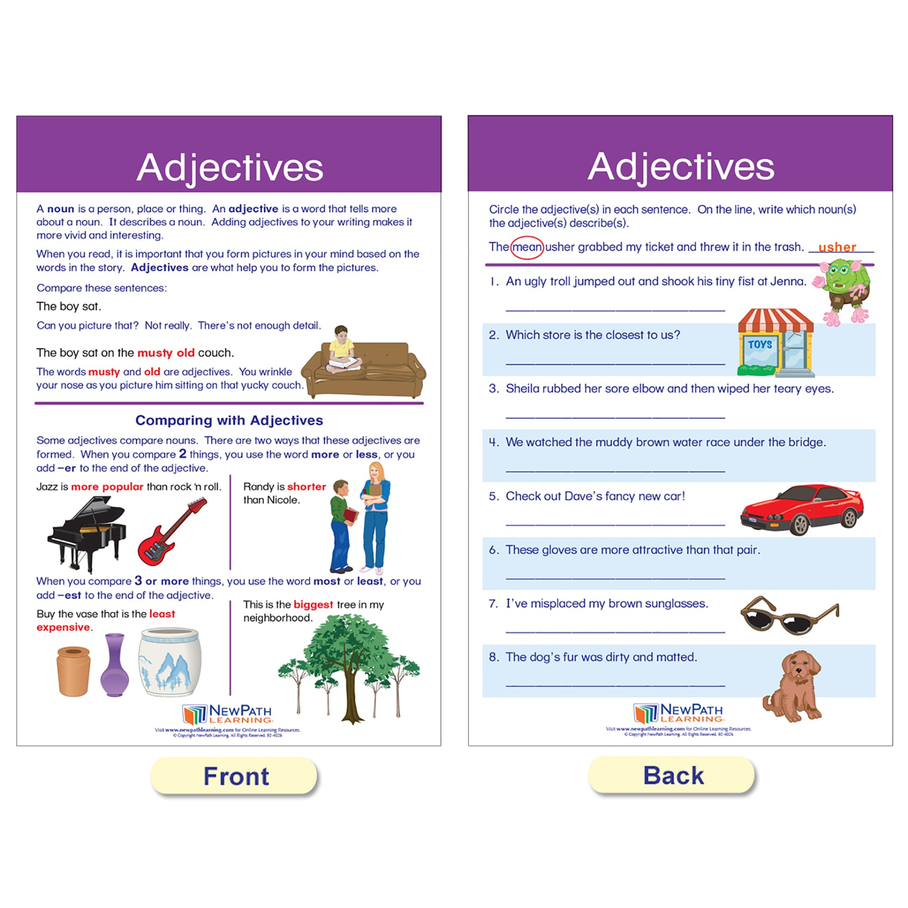 Parts of Speech Bulletin Board Activity Chart Set - A1 School Supplies