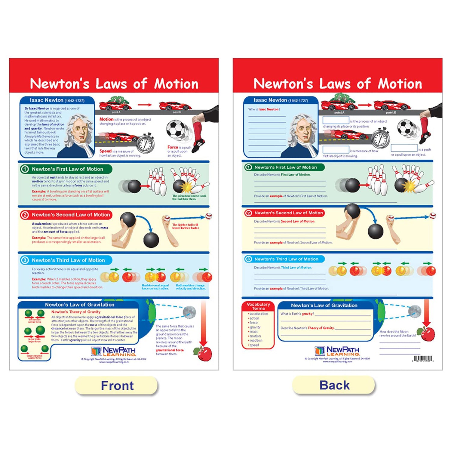 Force & Motion Bulletin Board Charts, Set of 3