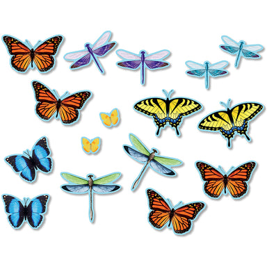 Bulletin Board Accents, Butterflies & Dragonflies, 64 Pieces Per Pack, 6 Packs - A1 School Supplies