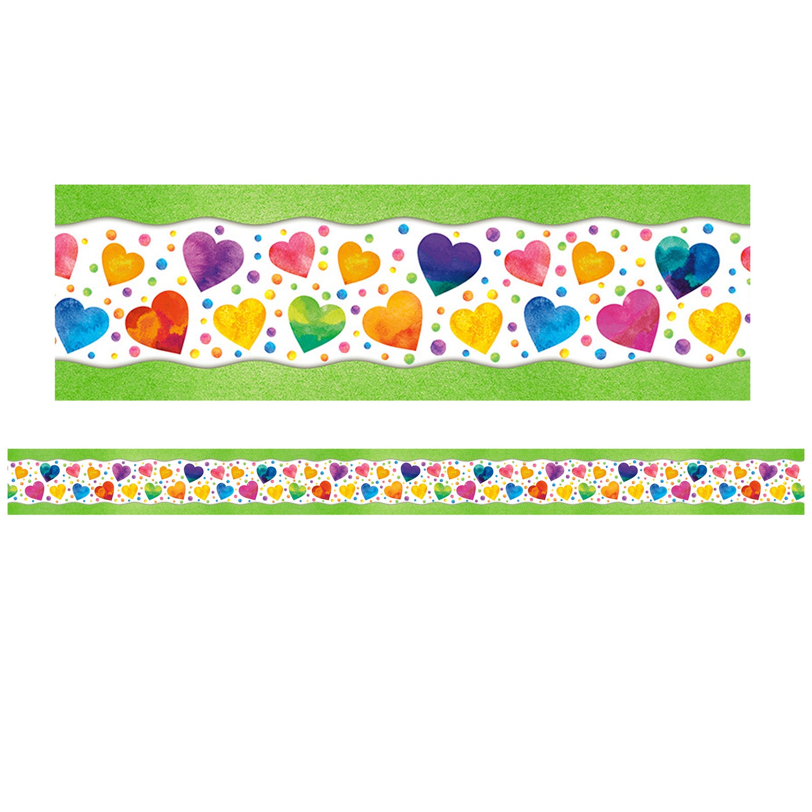 All Around the Board Trimmer, Watercolor Hearts, 43 Feet Per Pack, 6 Packs - A1 School Supplies