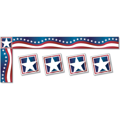 All Around the Board Trimmer, Stars & Stripes, 43 Feet Per Pack, 6 Packs - A1 School Supplies