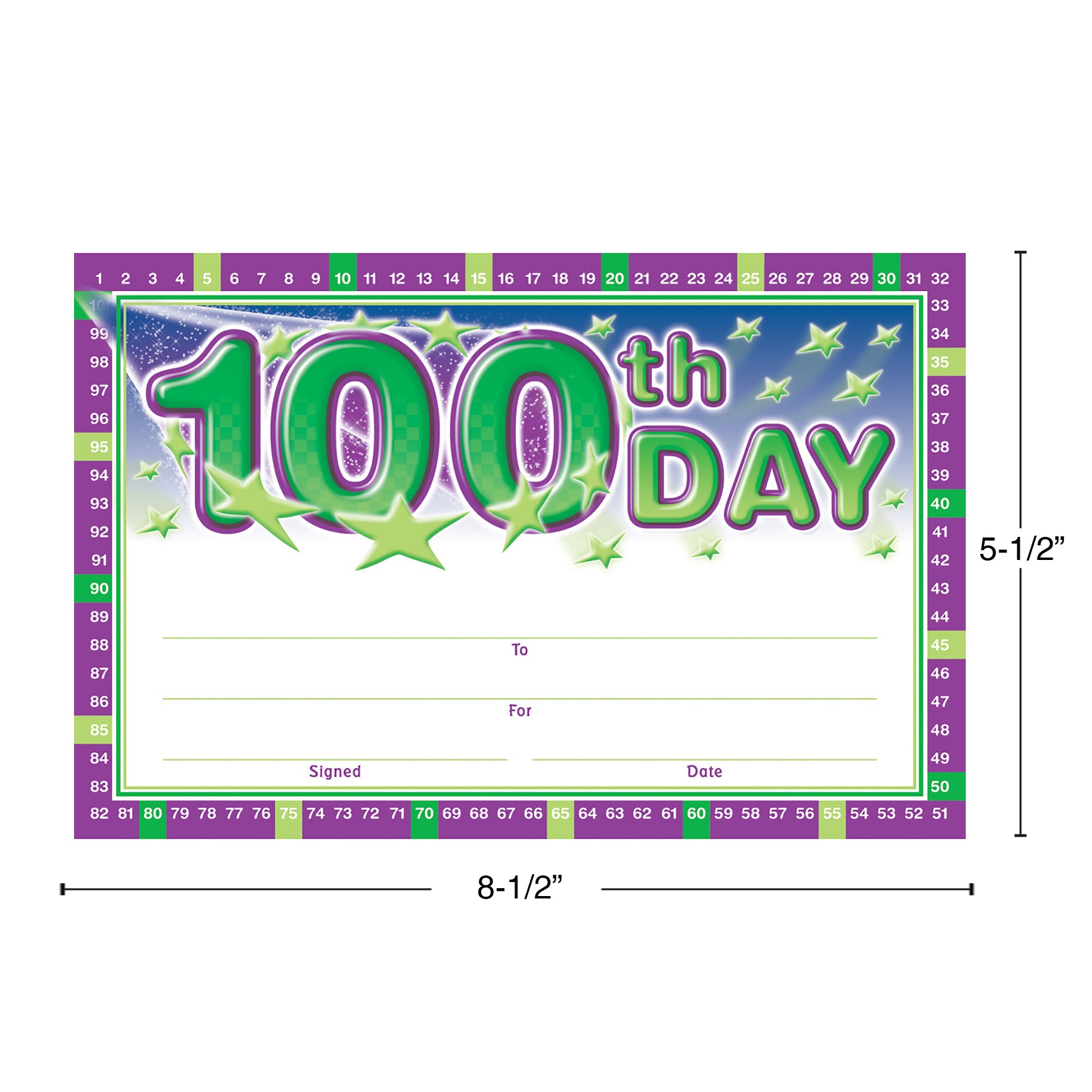 100th Day Anytime Awards, 36 Per Pack, 6 Packs