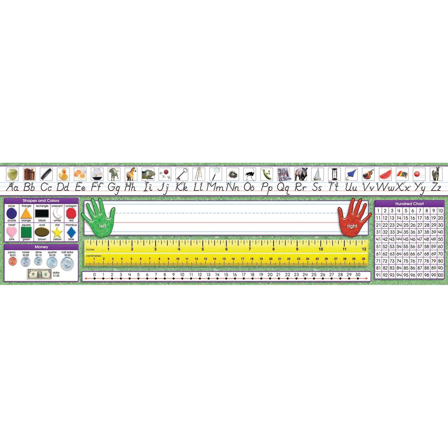 Modern Manuscript Primary Desk Plates, 19" x 5", 36 Per Pack, 3 Packs - A1 School Supplies