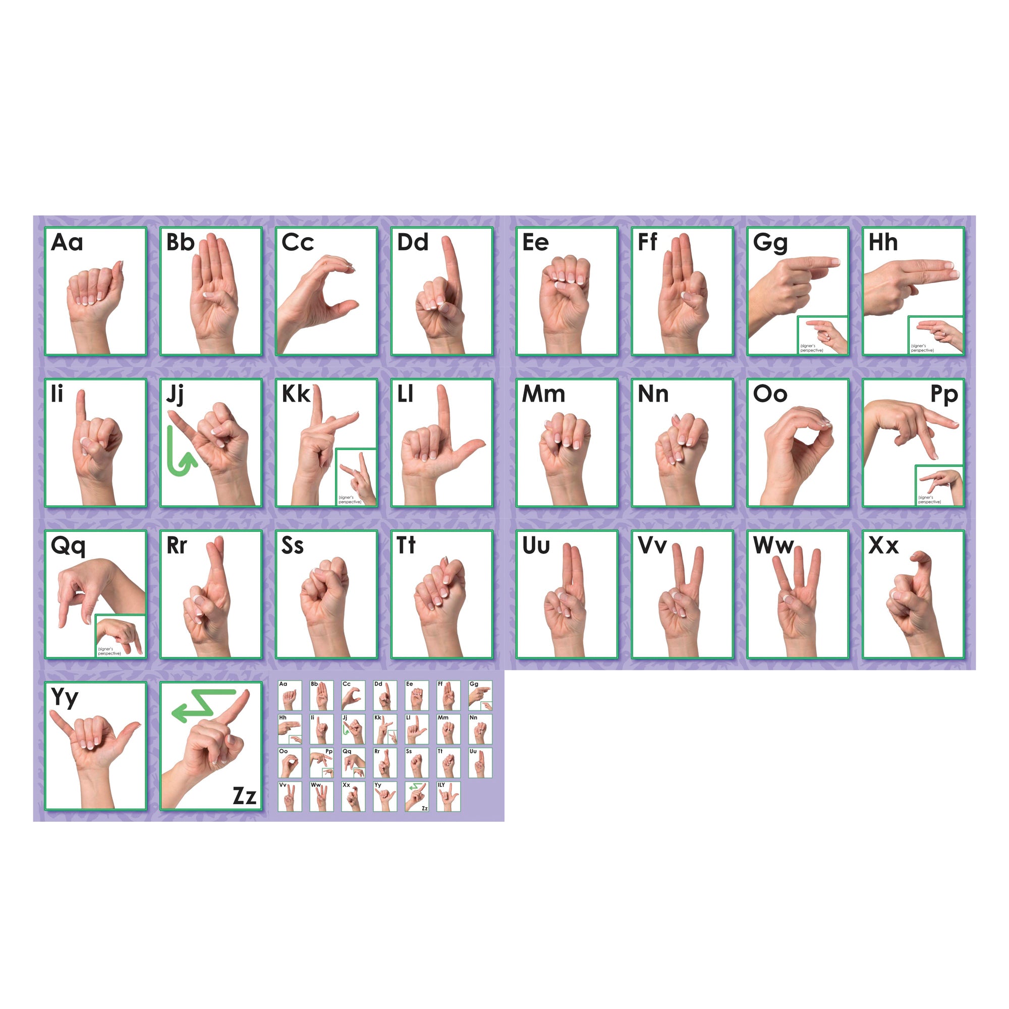 American Sign Language Alphabet Bulletin Board Set, 3 Sets - A1 School Supplies