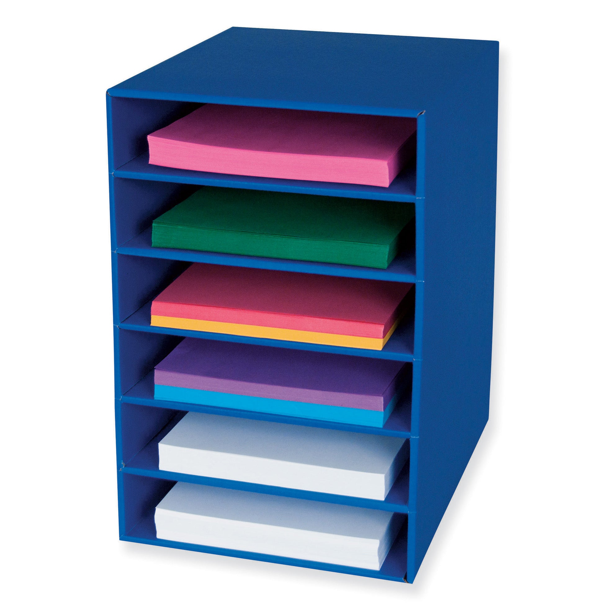 6-Shelf Organizer, Blue, 17-3/4"H x 12"W x 13-1/2"D, 1 Organizer