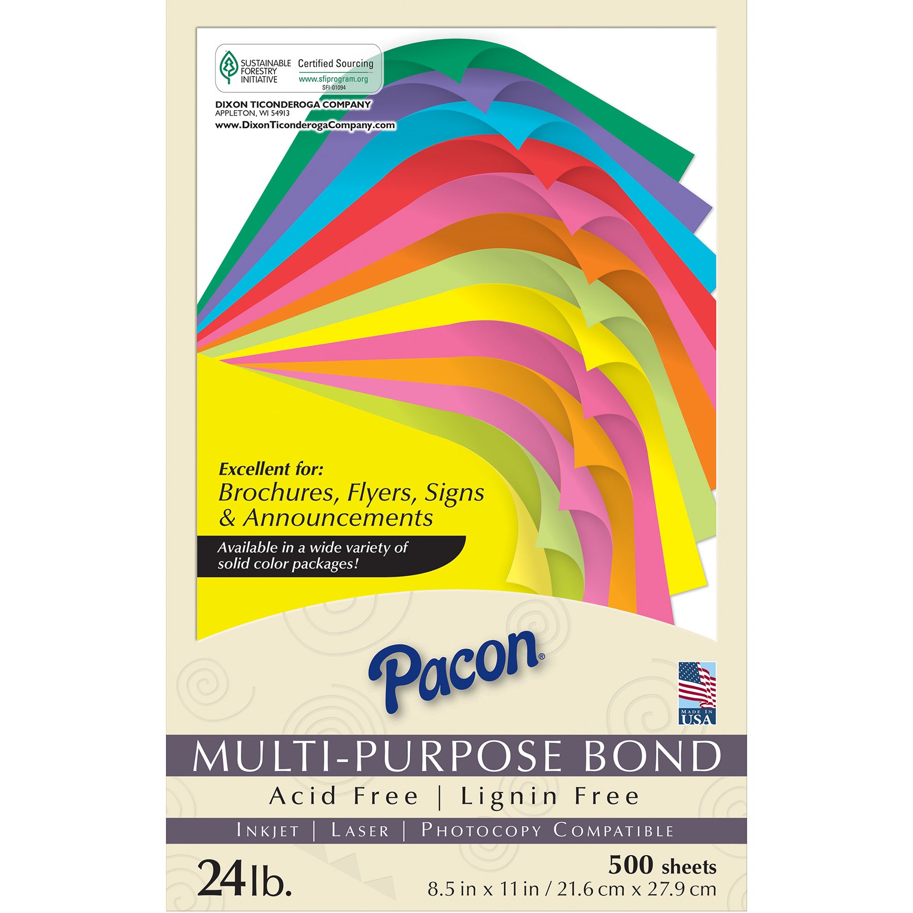 Multi-Purpose Paper, Lime, 8-1/2" x 11", 500 Sheets