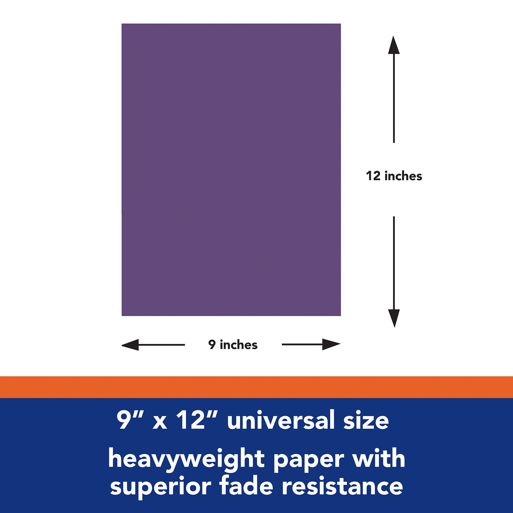 Construction Paper, Purple, 9" x 12", 50 Sheets Per Pack, 5 Packs