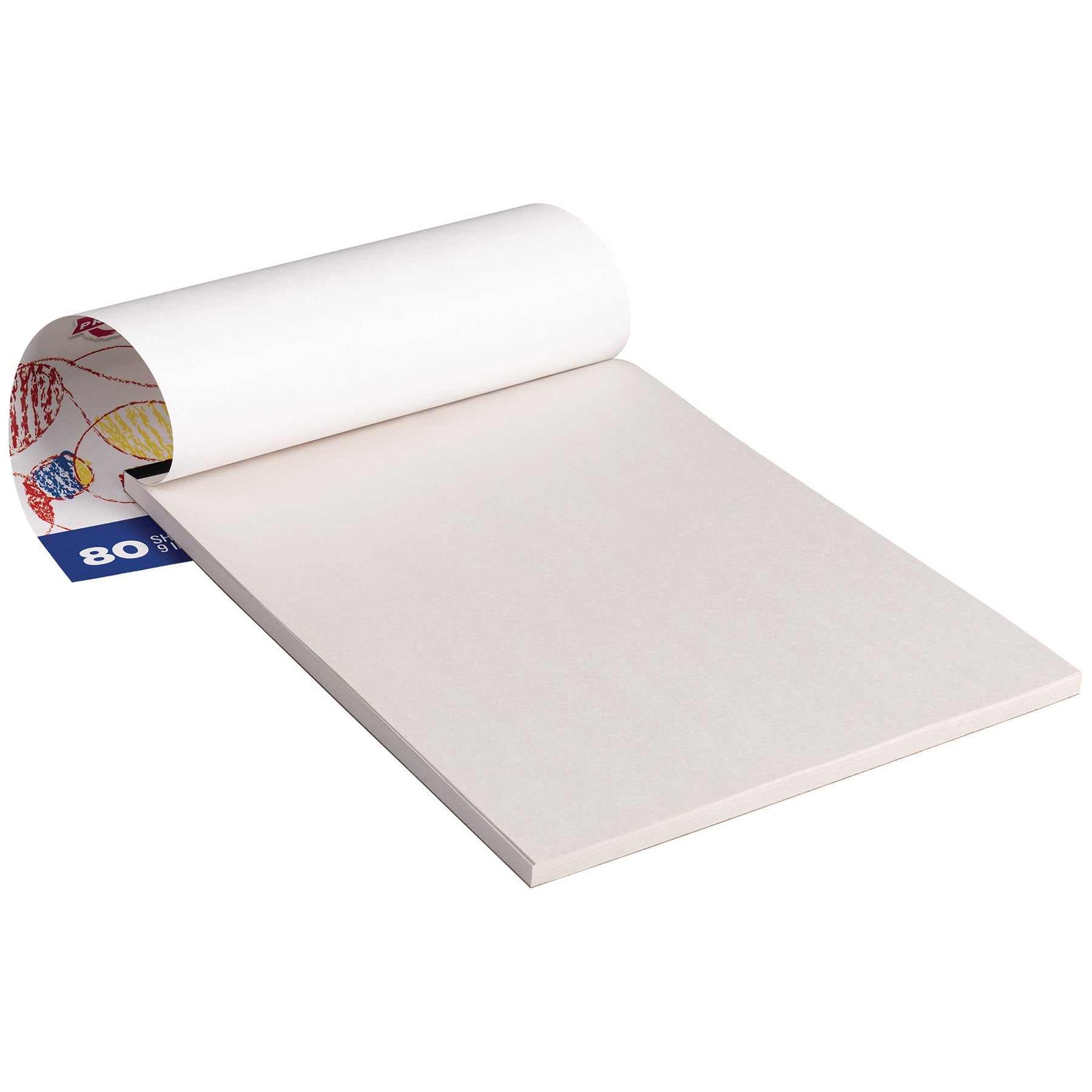 Doodle Pad, White, 9" x 12", 80 Sheets, Pack of 6