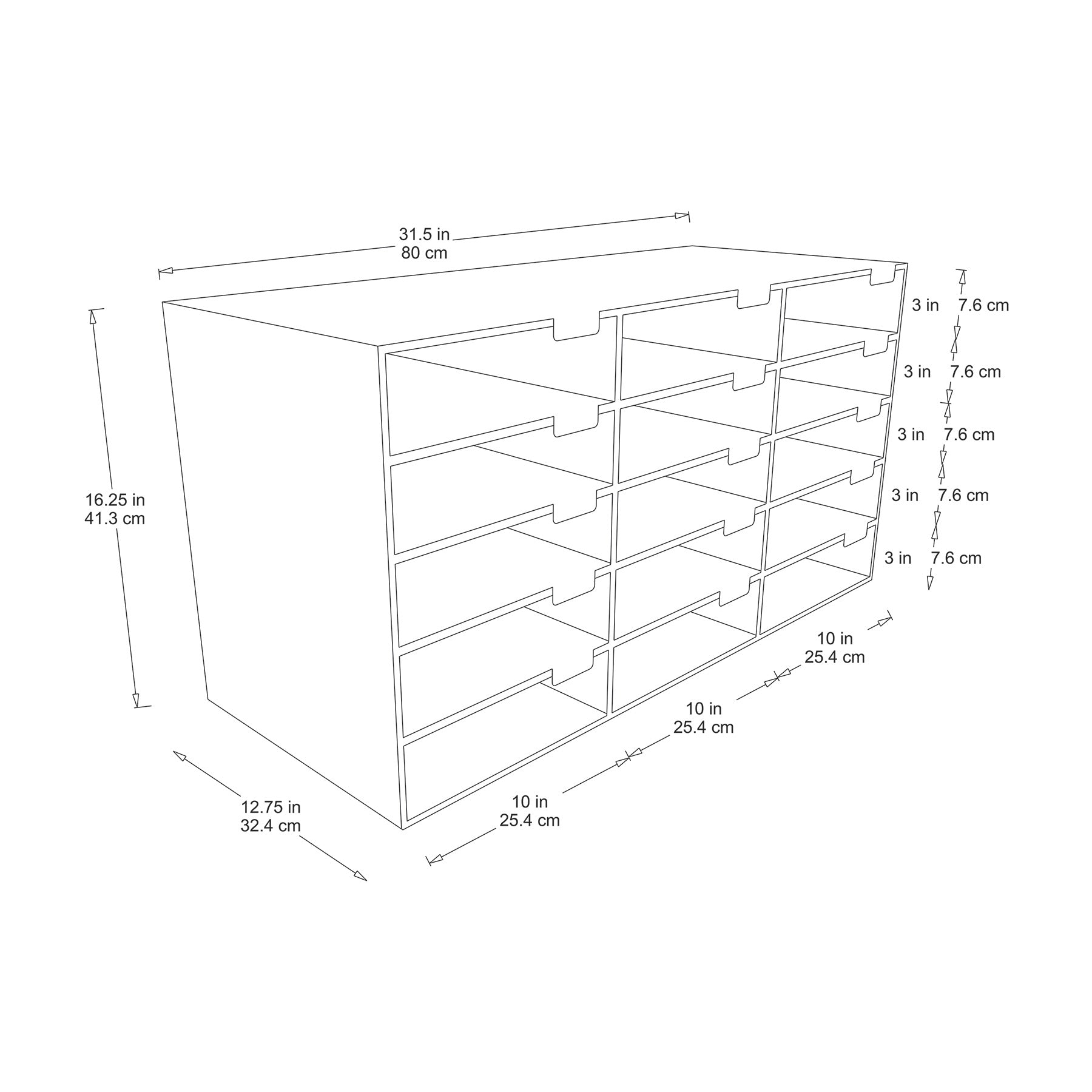 Mailbox, 15-Slot, Blue, 16-3/8"H x 31-1/2"W x 12-7/8"D