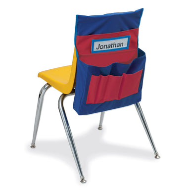 Chair Storage Pocket Chart, Blue & Red, 18-1/2"H x 14-1/2"W x 2-1/2"D, Pack of 2 - A1 School Supplies