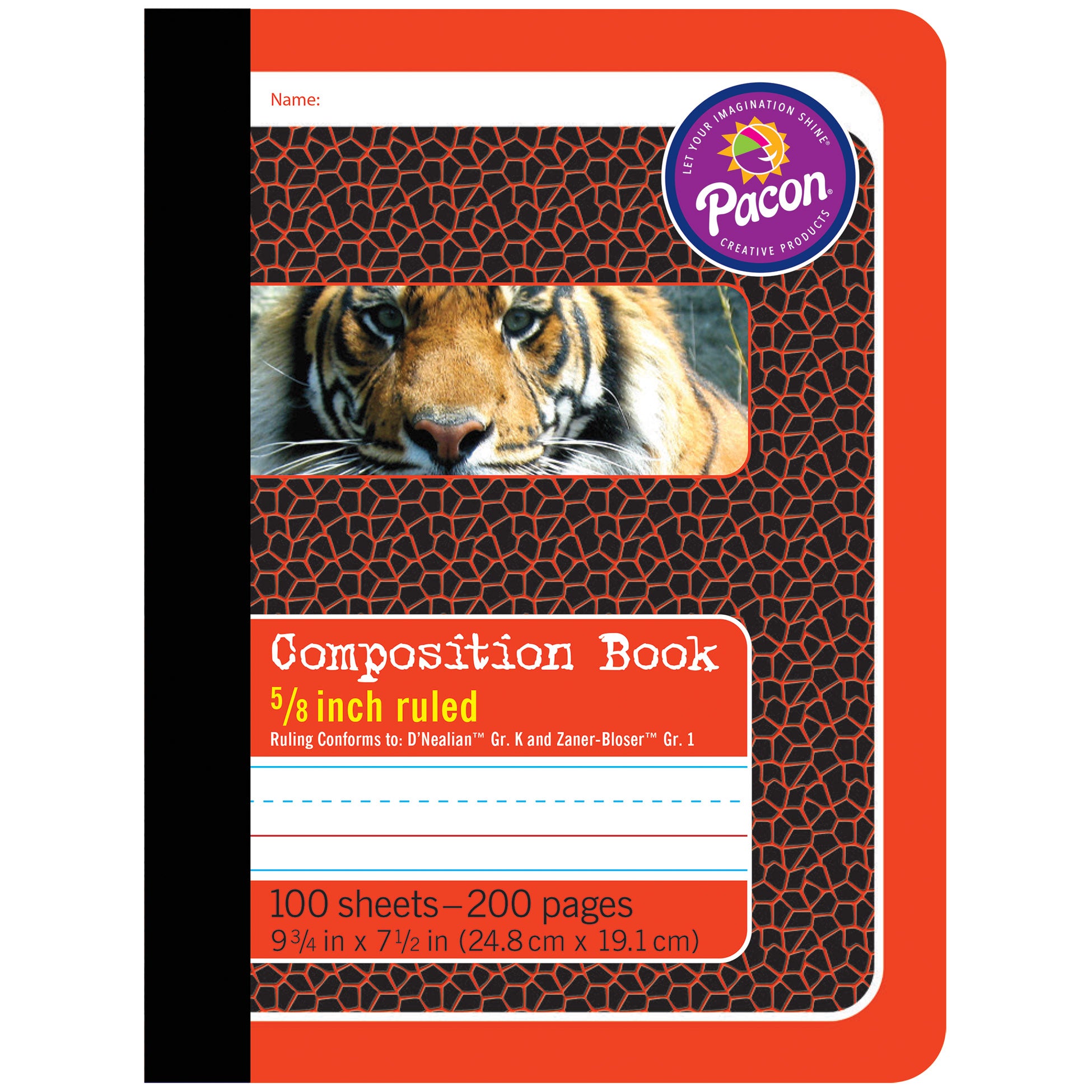 Primary Composition Book, Book Bound, D'Nealian/Zaner-Bloser, 5/8" x 5/16" x 5/16" Ruled, 9-3/4" x 7-1/2", 100 Sheets, Pack of 6