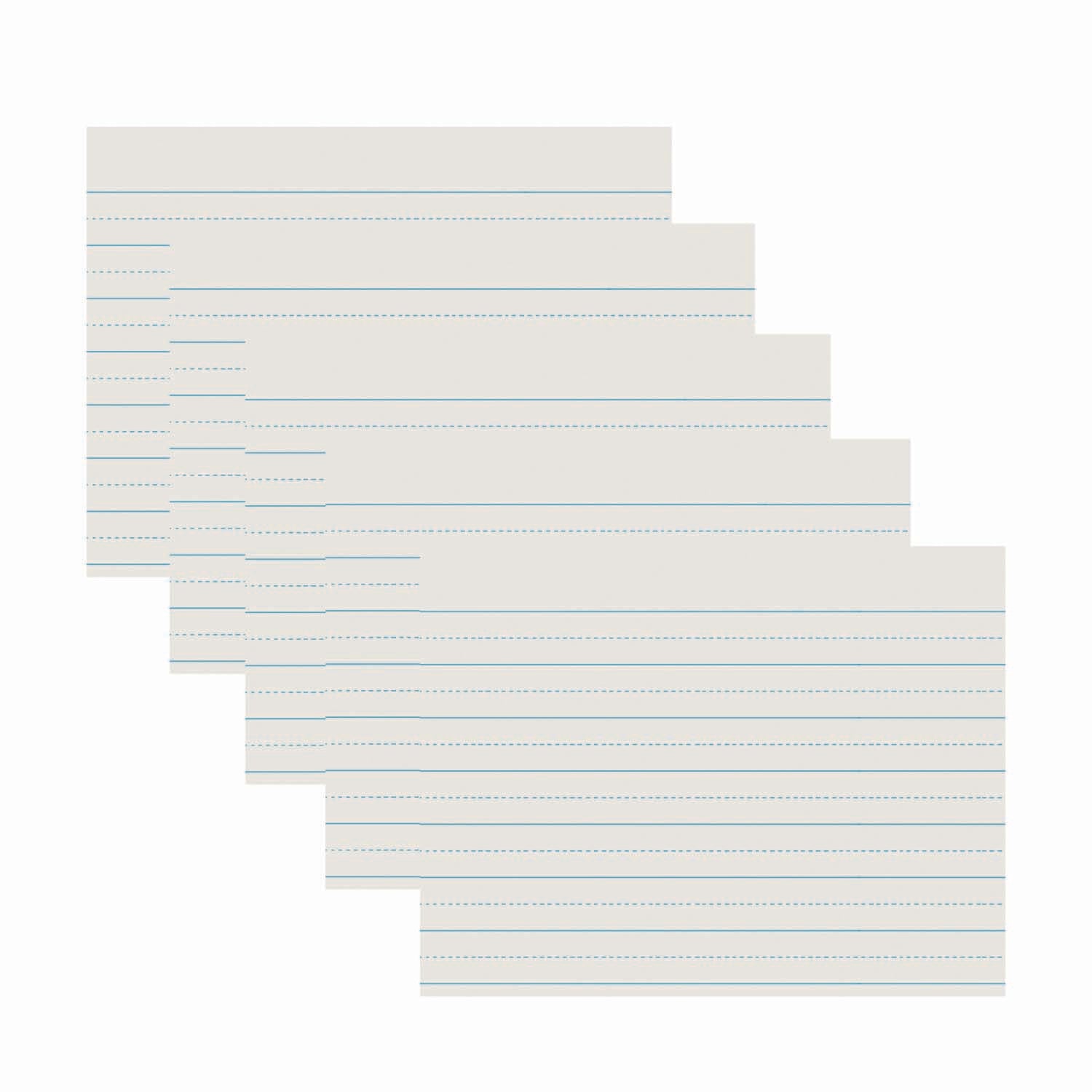 Newsprint Handwriting Paper, Alternate Dotted, Grade 1, 1" x 1/2" Ruled Long, 11" x 8-1/2", 500 Sheets Per Pack, 5 Packs