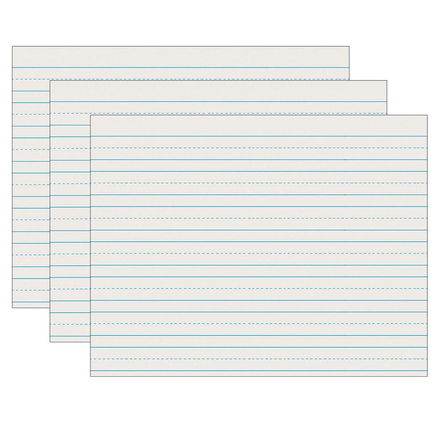 Newsprint Handwriting Paper, Skip-A-Line, Grade 2, 3/4" x 3/8" x 3/8" Ruled Long, 11" x 8-1/2", 500 Sheets Per Pack, 3 Packs