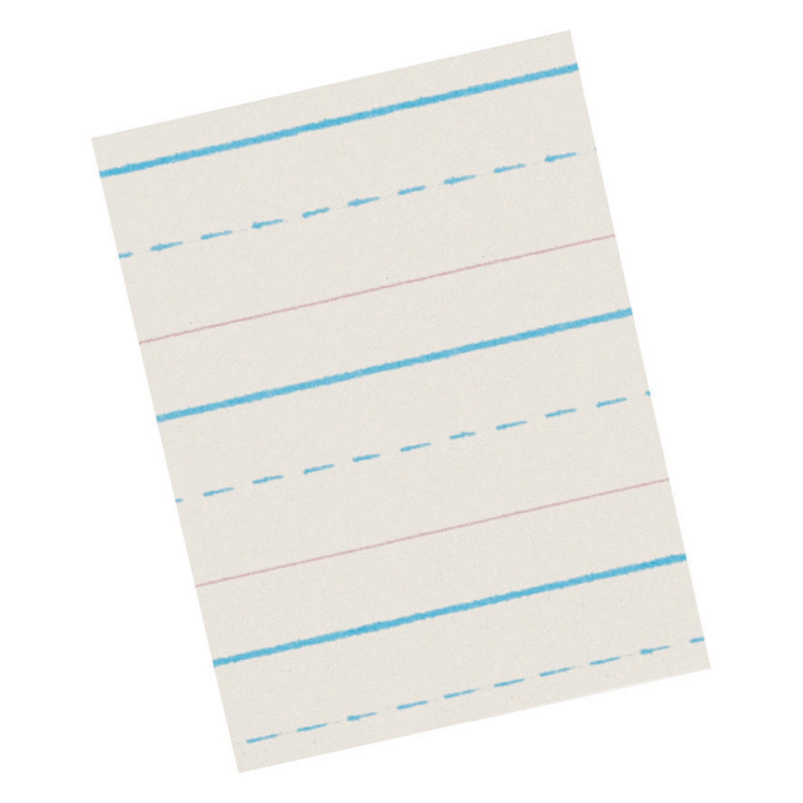 Newsprint Handwriting Paper, Skip-A-Line, Grade 1, 1/2" x 1/4" x 1/4" Ruled Long, 11" x 8-1/2", 500 Sheets Per Pack, 3 Packs